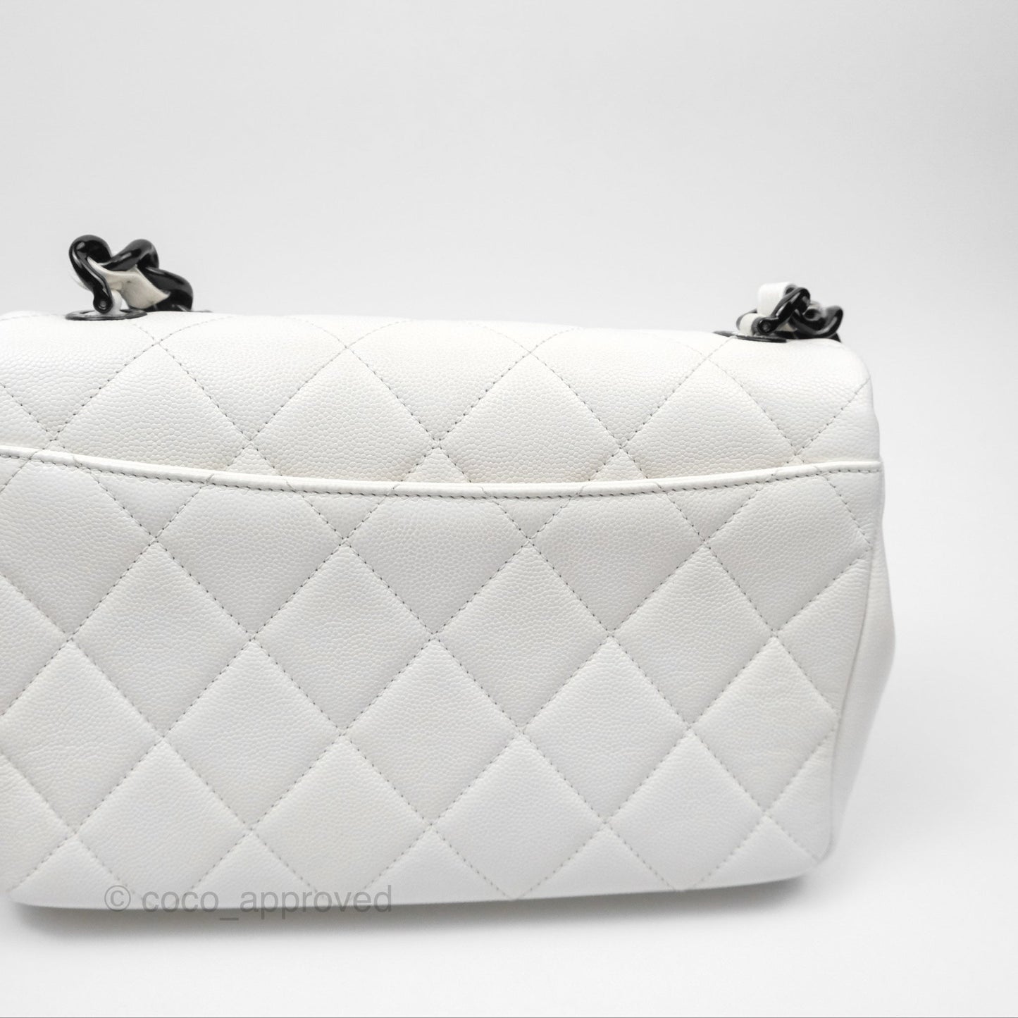 Chanel Quilted My Everything Medium Flap Bag White Caviar Incognito Hardware