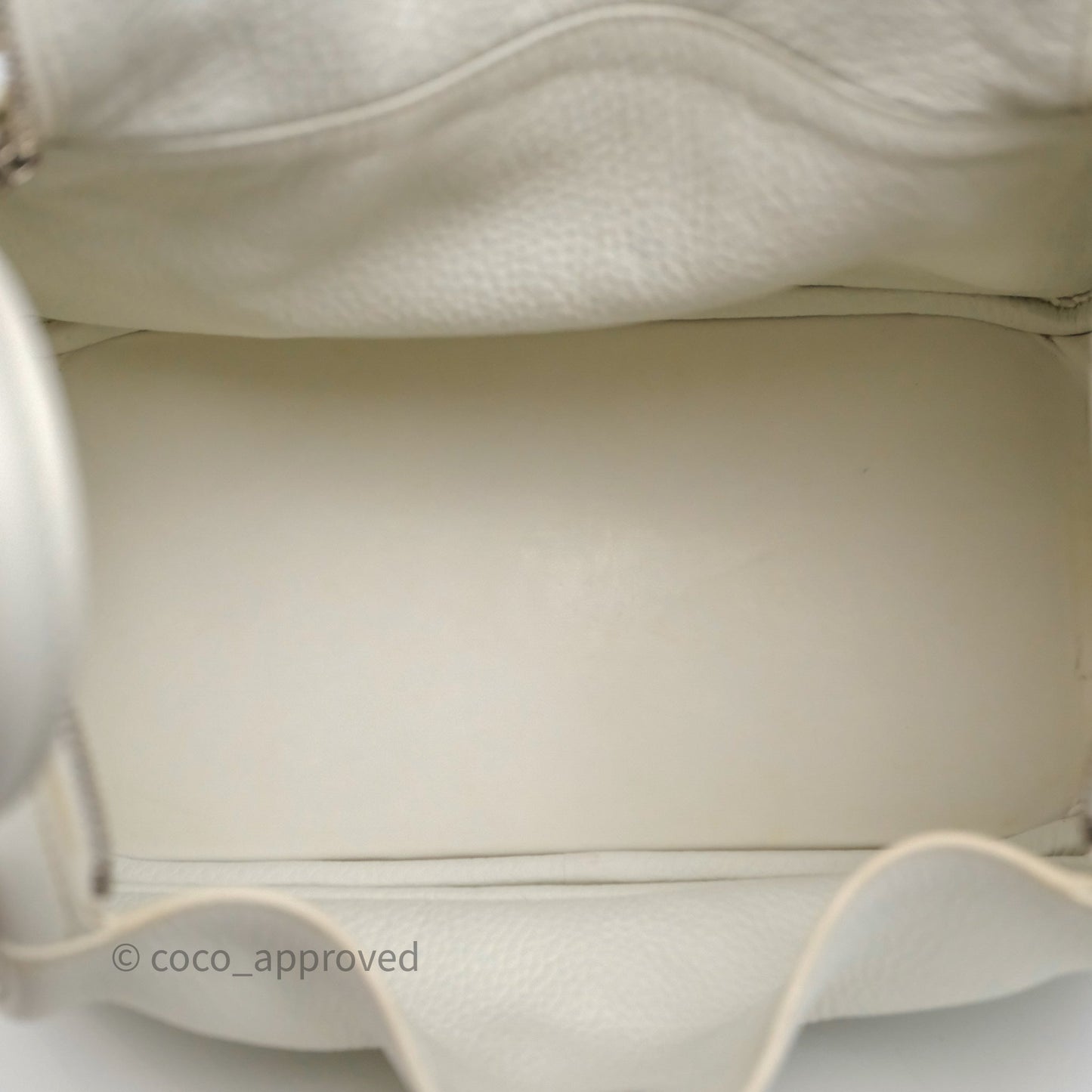 Hermès Lindy 30 White Clemence Palladium Hardware
