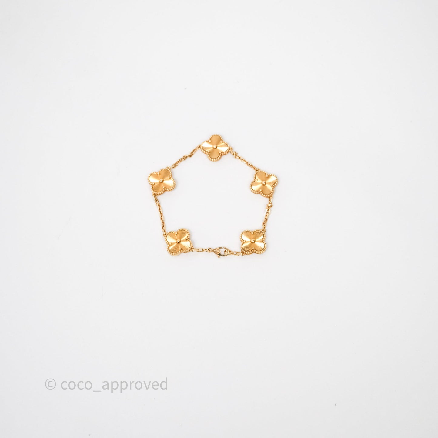 Van Cleef & Arpels Vintage Alhambra 5 Motifs Yellow Gold Bracelet