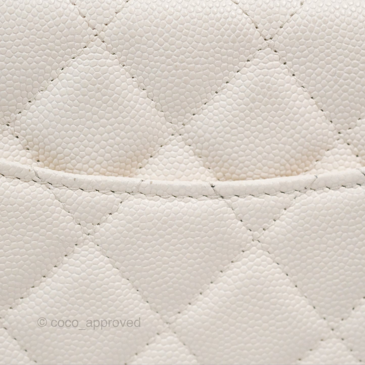 Chanel Quilted Wallet On Chain WOC With Charms White Caviar Gold Hardware