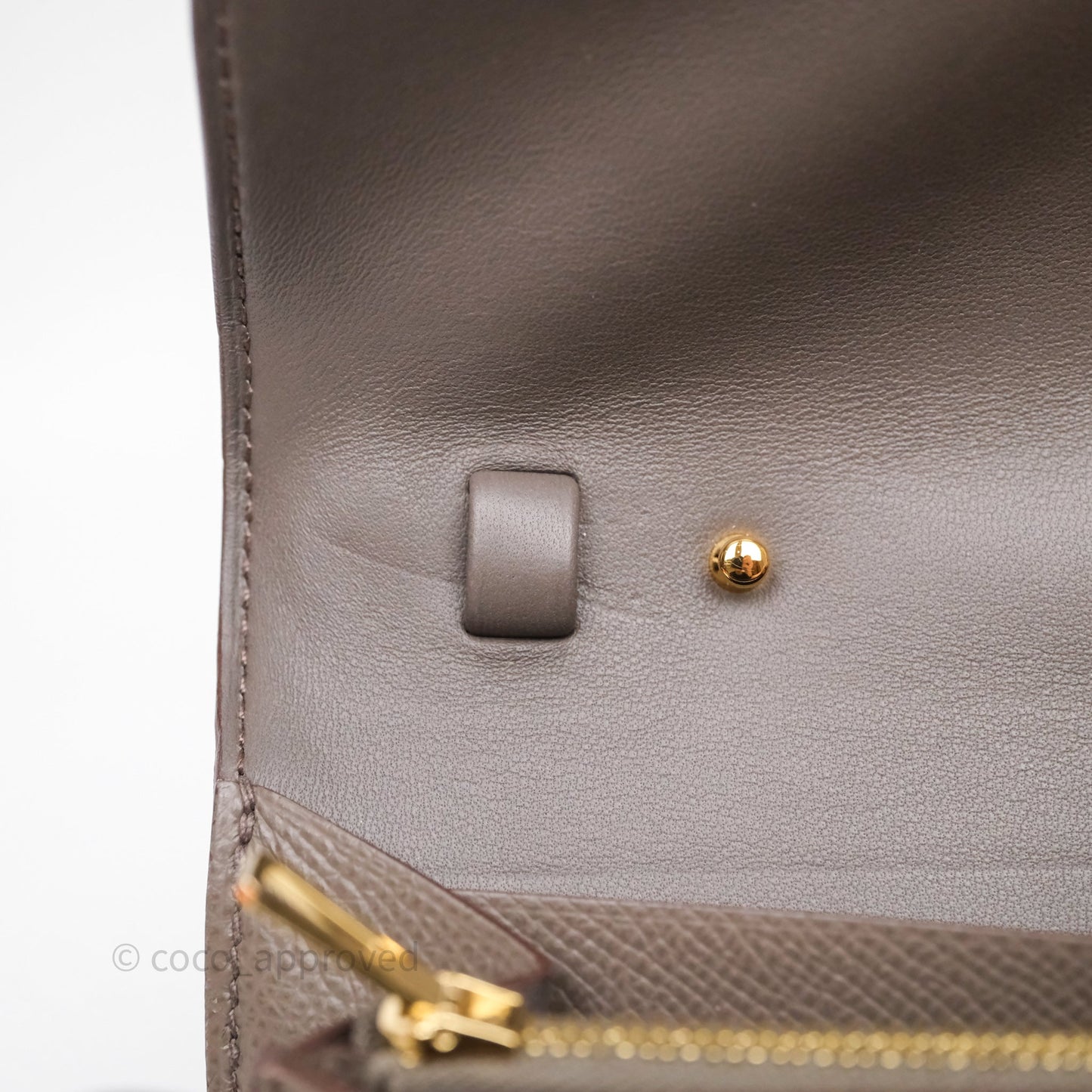 Hermès Constance To Go Wallet Gris Etain 8F Epsom Gold hardware