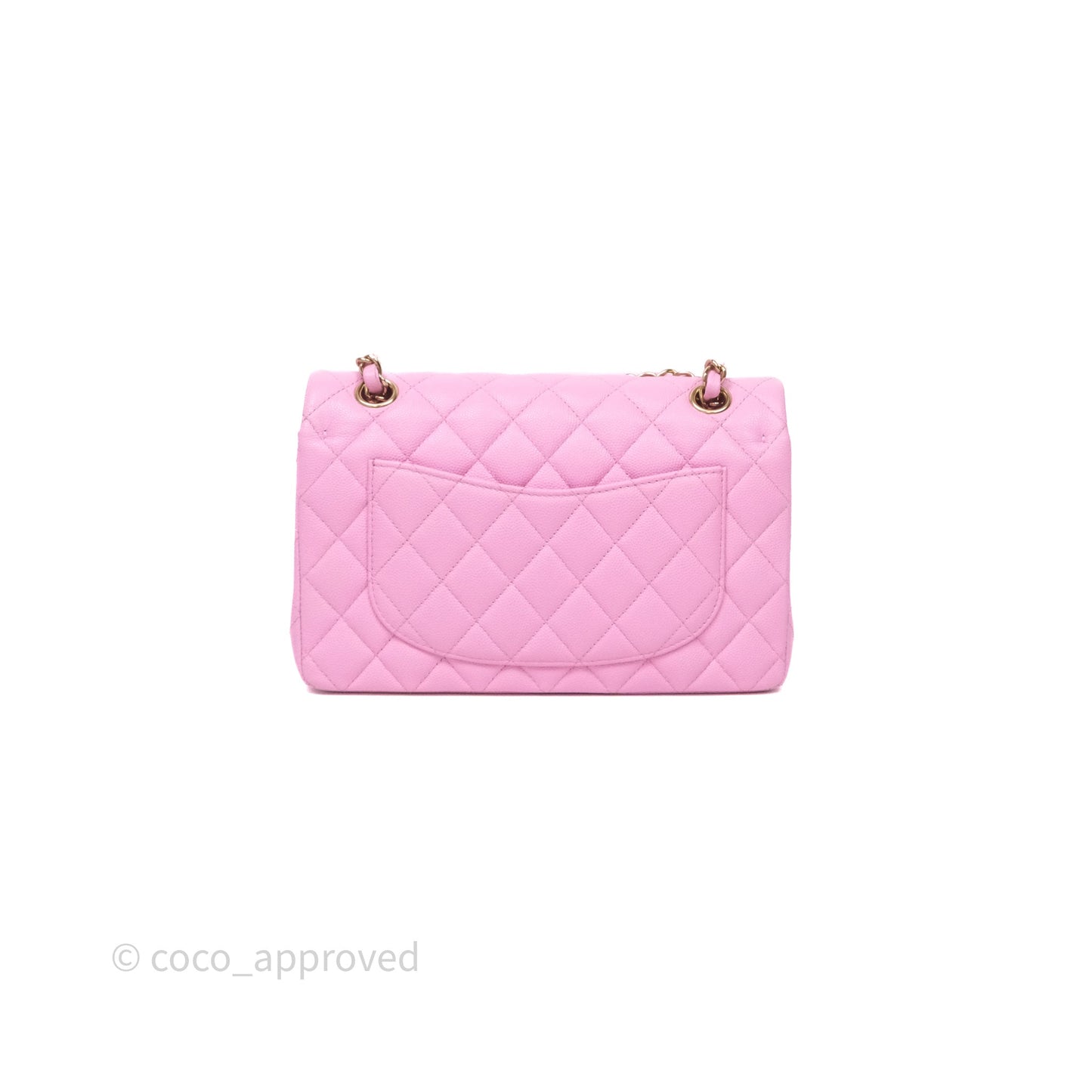 Chanel Small Classic Flap Quilted Pink Caviar Gold Hardware