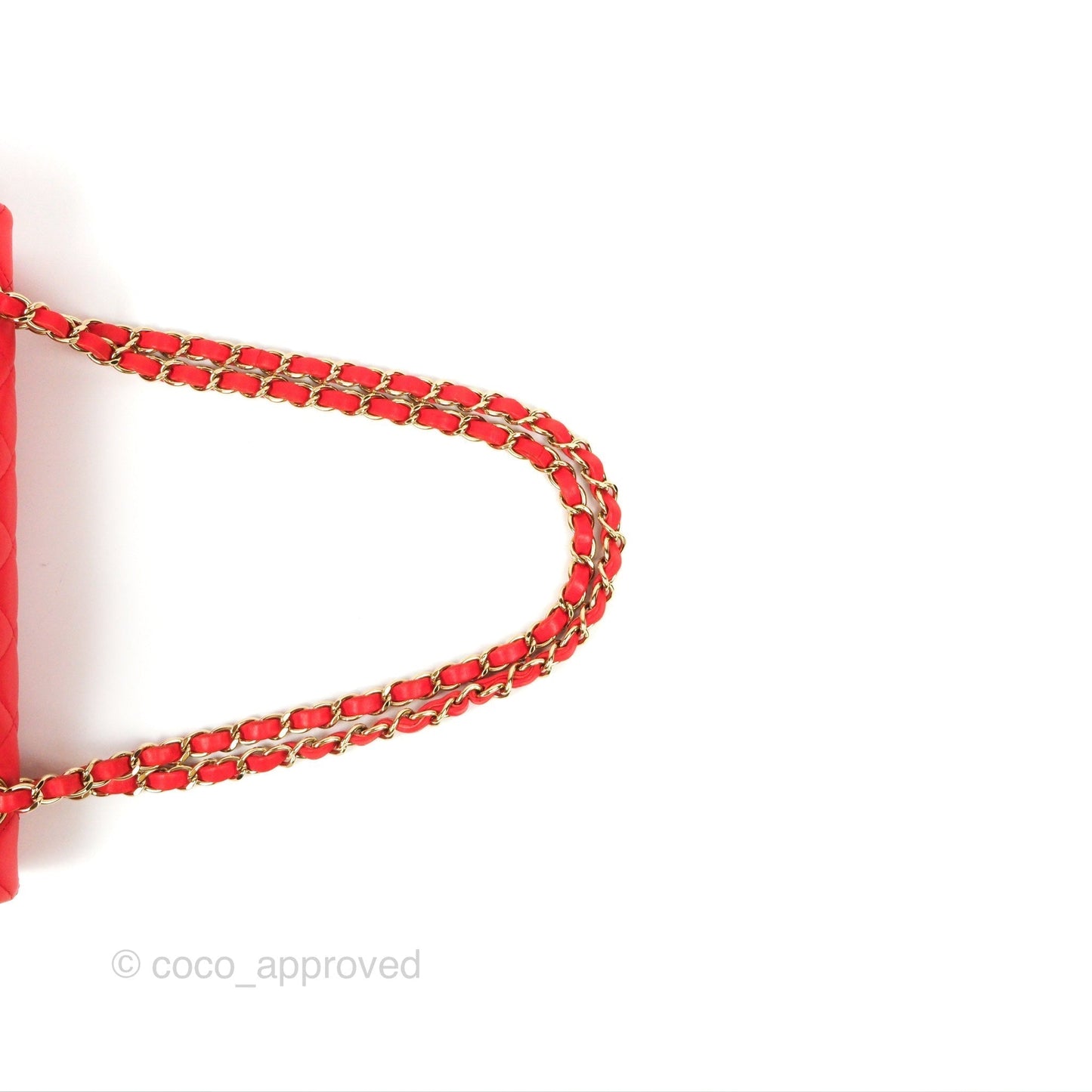 Chanel Classic M/L Medium Flap Quilted Red Lambskin Gold Hardware