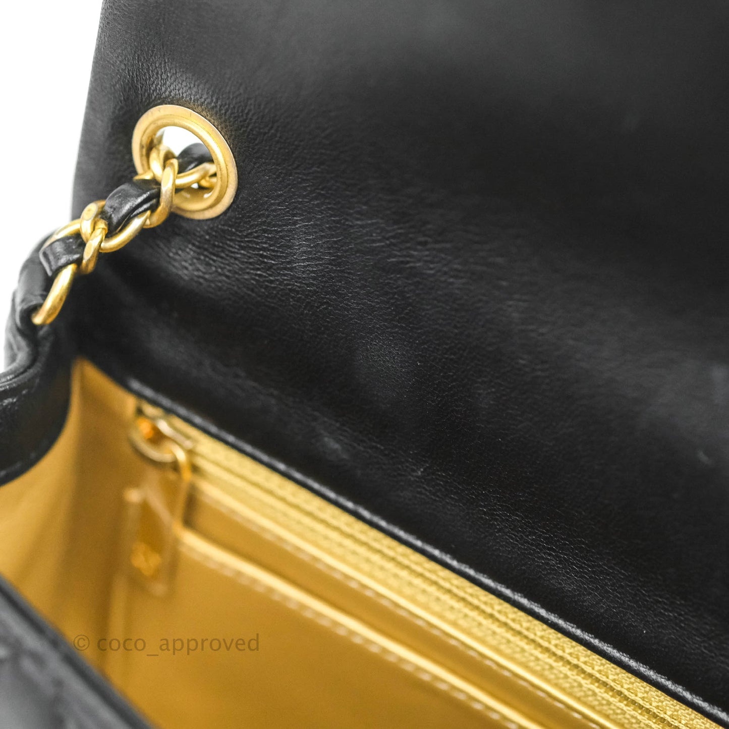 Chanel Mini Rectangular Pearl Crush Quilted Black Lambskin Gold Hardware
