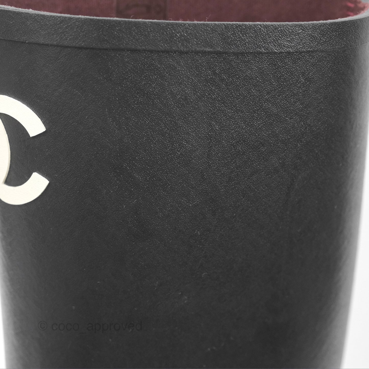 Chanel CC Black Rubber Rain Boots Size 37