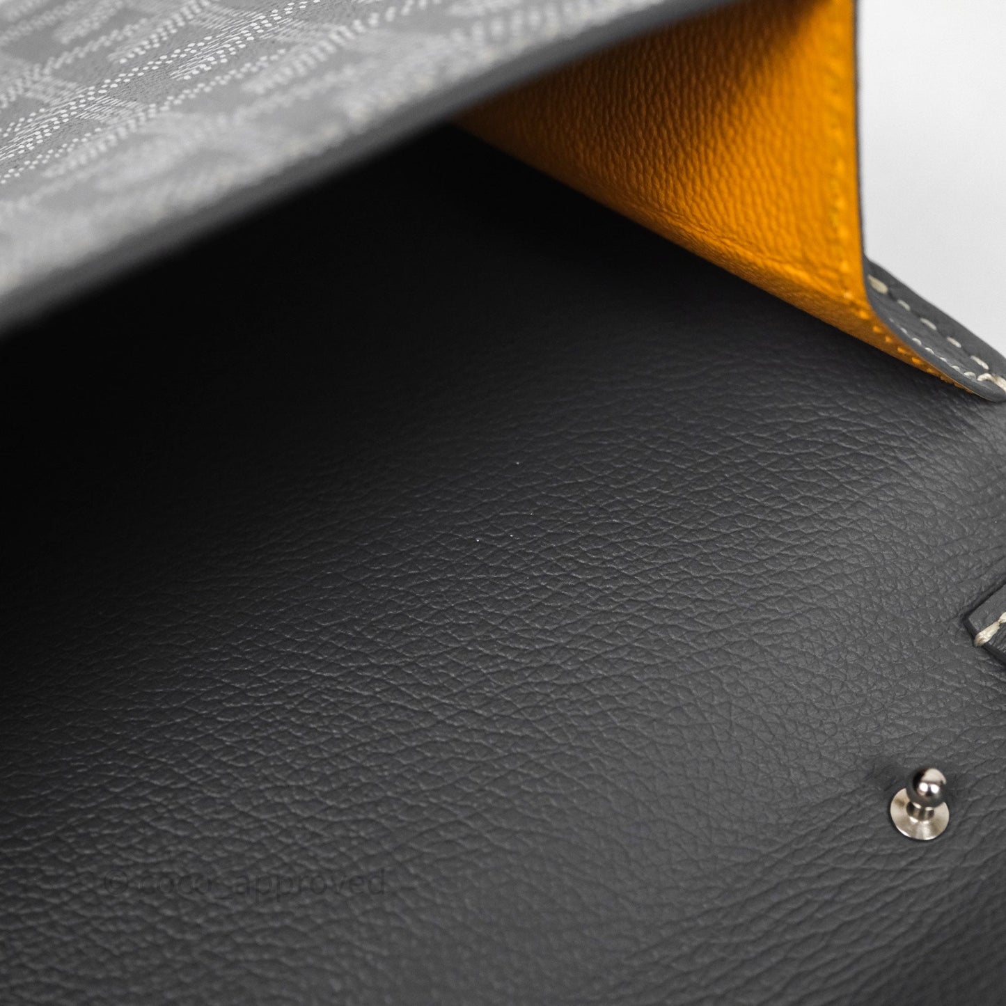 Goyard Chypre Wallet Pouch Chevroches Calfskin Grey