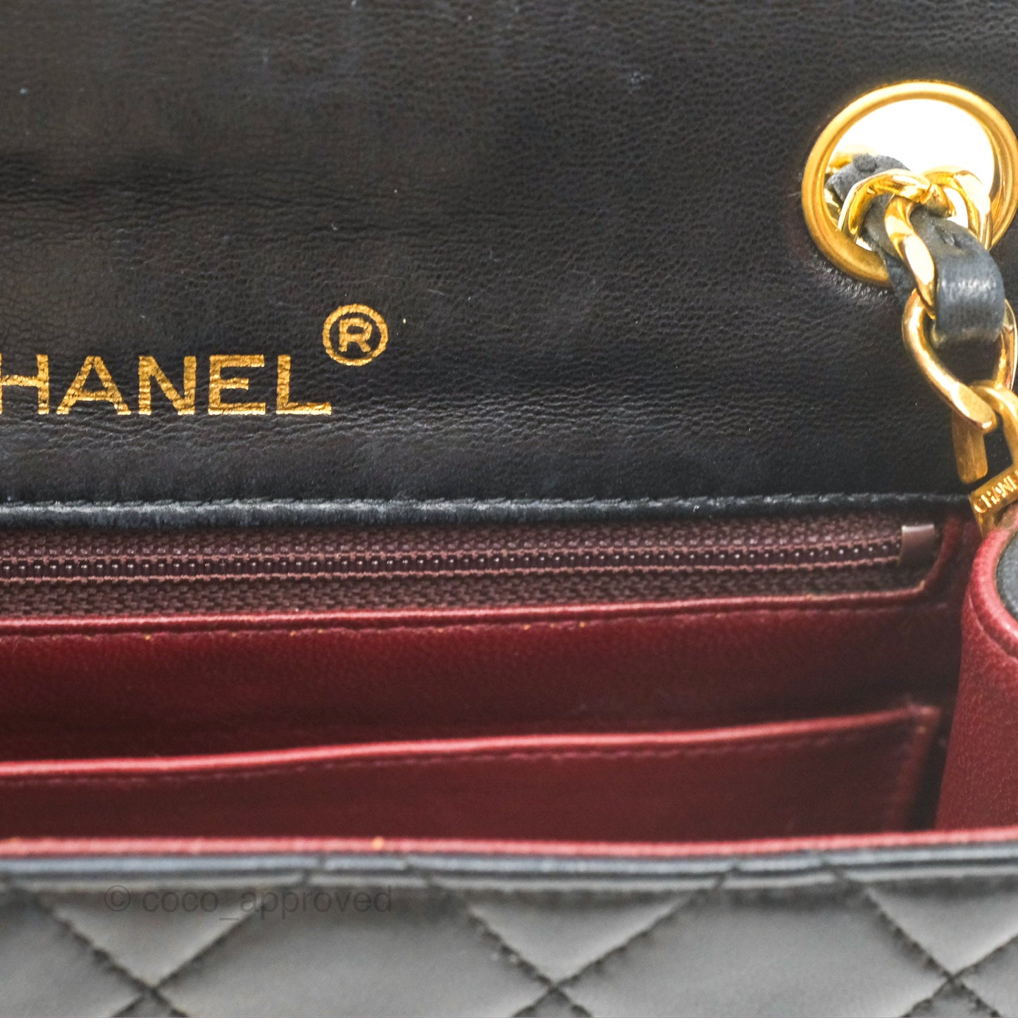 Chanel Vintage Mini Square Black Lambskin 24K Gold Hardware
