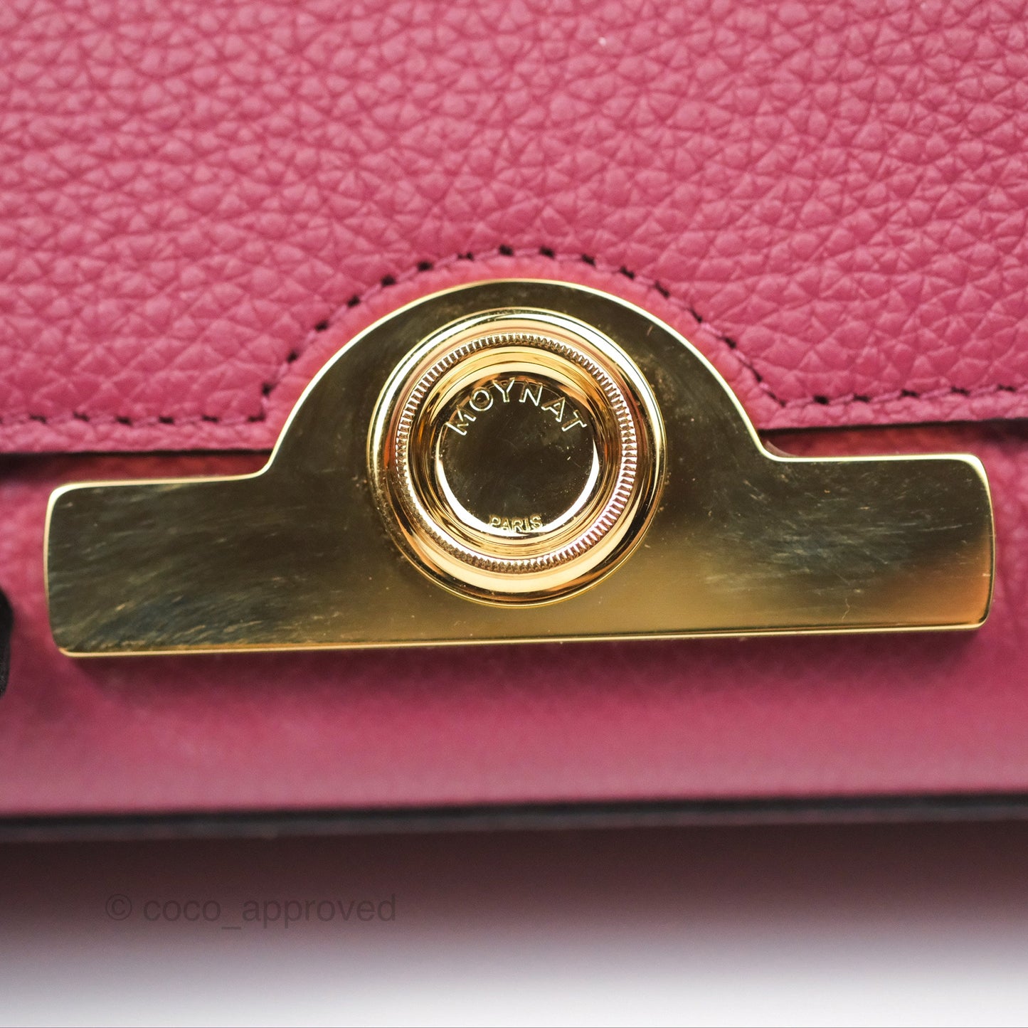 Moynat Réjane Nano Litchi Taurillon Blush Leather