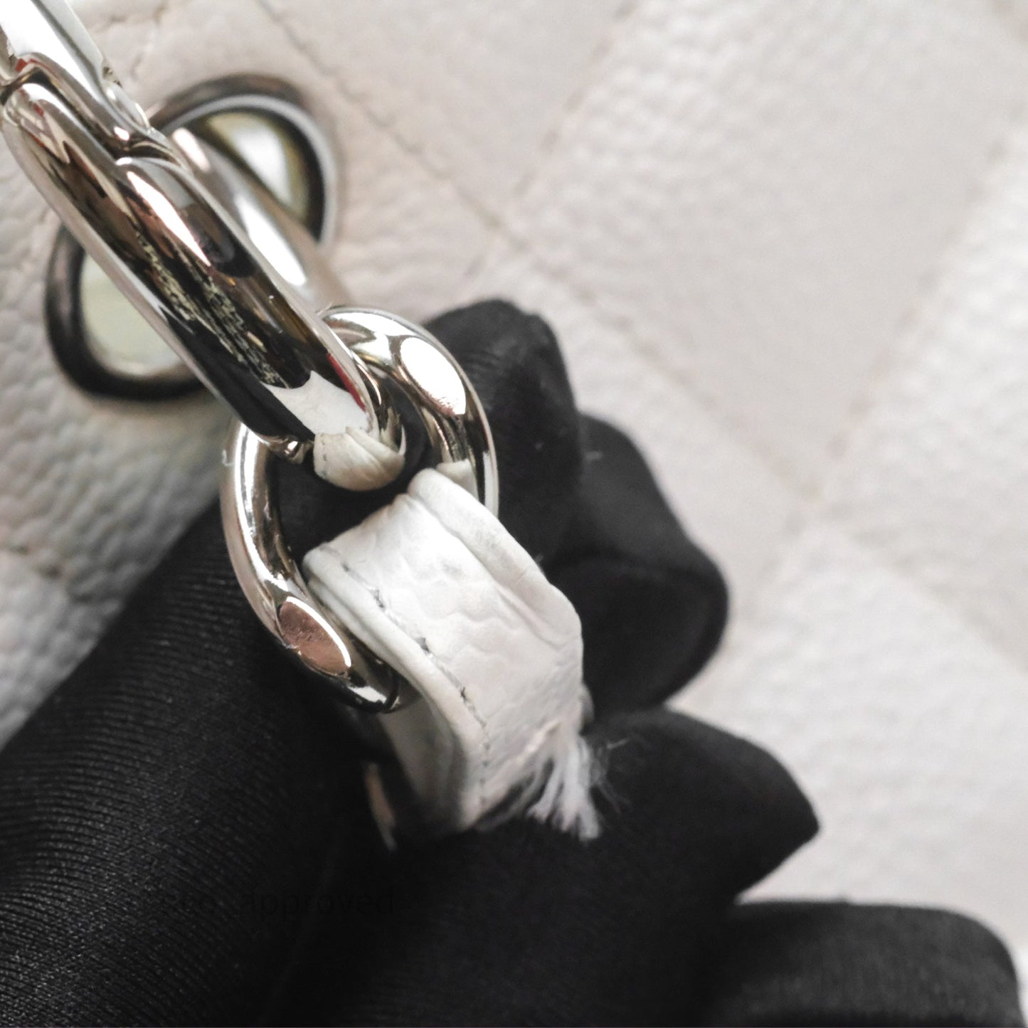 Chanel GST White Caviar Silver Hardware
