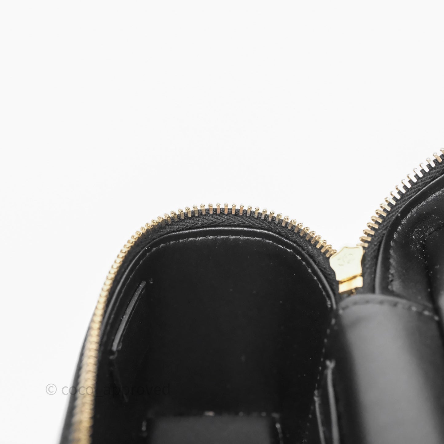 Chanel Top Handle Long Vanity with Chain Black Caviar Gold Hardware 25C
