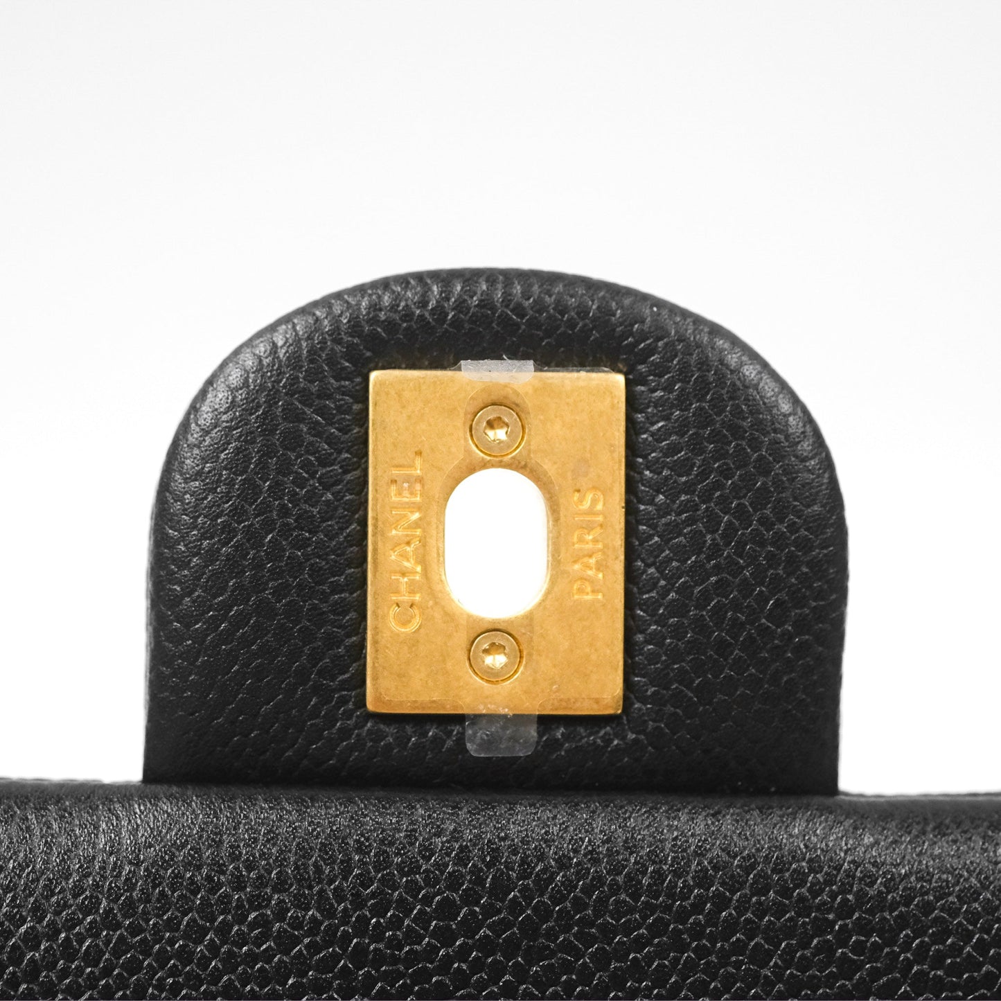 Chanel Mini Flap Bag Heart Adjustable Chain Black Caviar Aged Gold Hardware