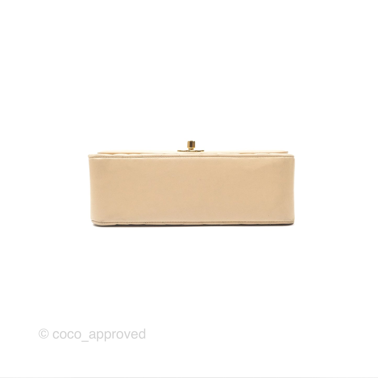 Chanel Vintage Small Quilted Classic Diana Flap Bag Beige Lambskin 24K Gold Hardware