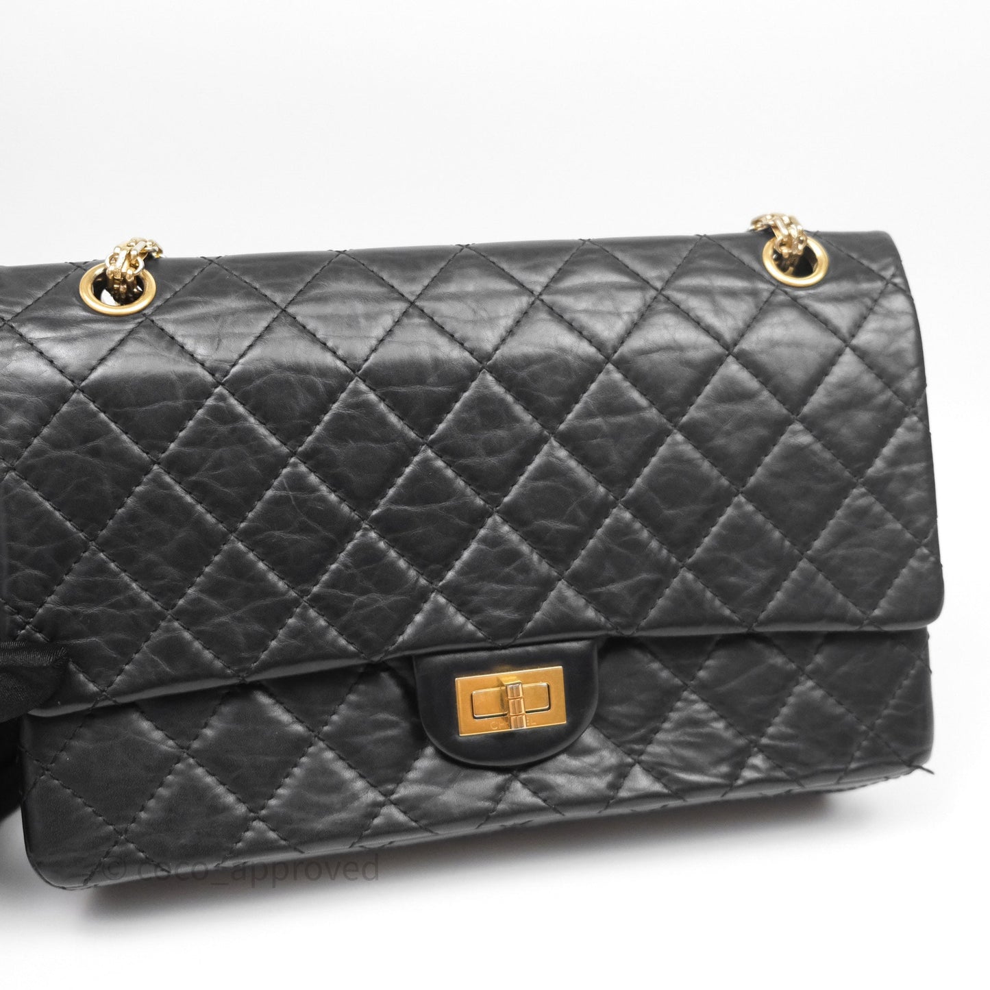 Chanel Reissue Quilted Aged Calfskin Black Gold Hardware 226