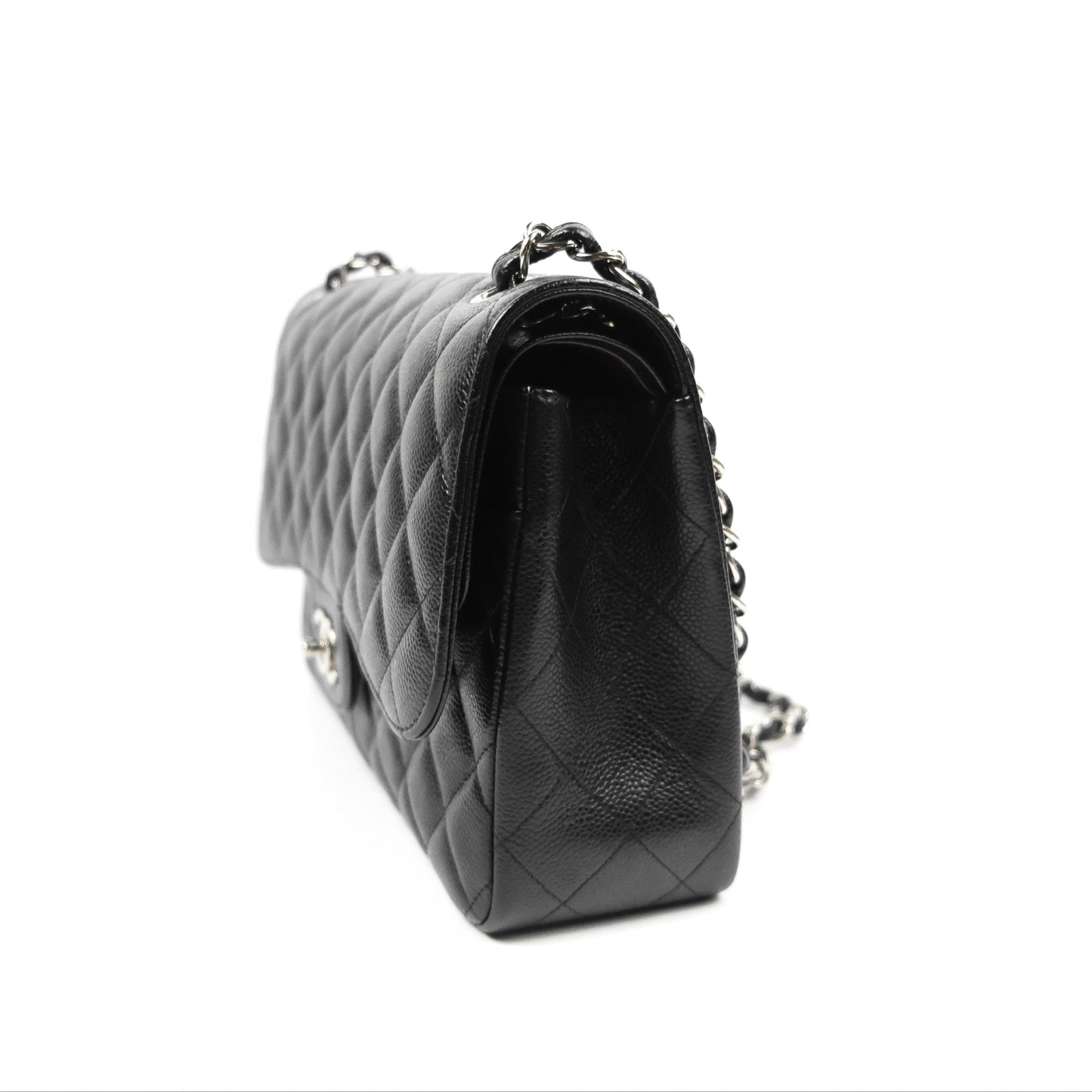 Chanel Jumbo Double Flap Black Caviar Silver Hardware⁣⁣