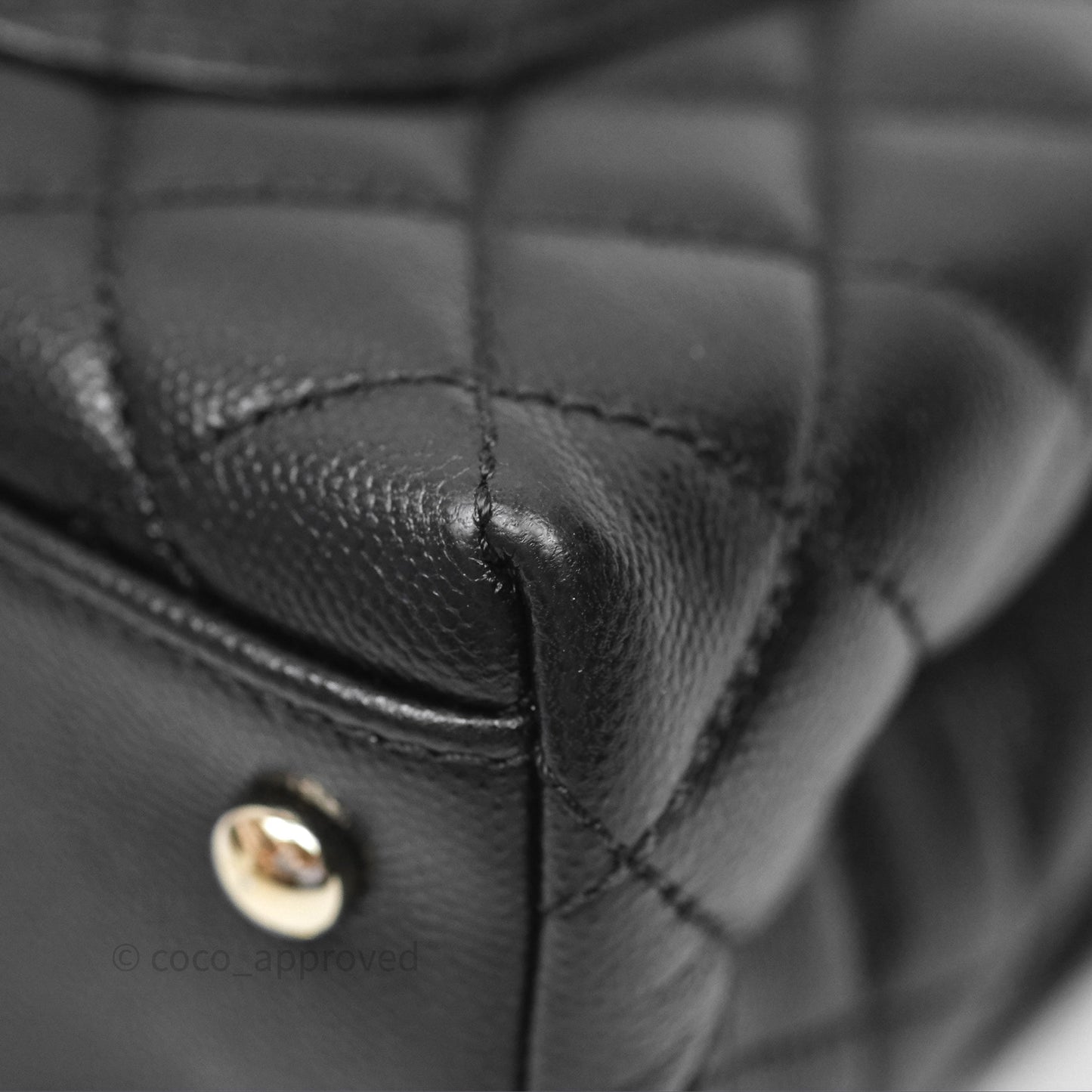 Chanel Small Coco Handle Quilted Black Caviar Gold Hardware
