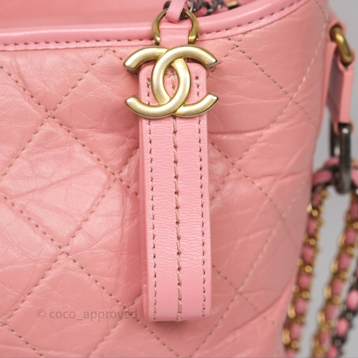 Chanel Large Gabrielle Hobo Pink Aged Calfskin Mixed Hardware 19S