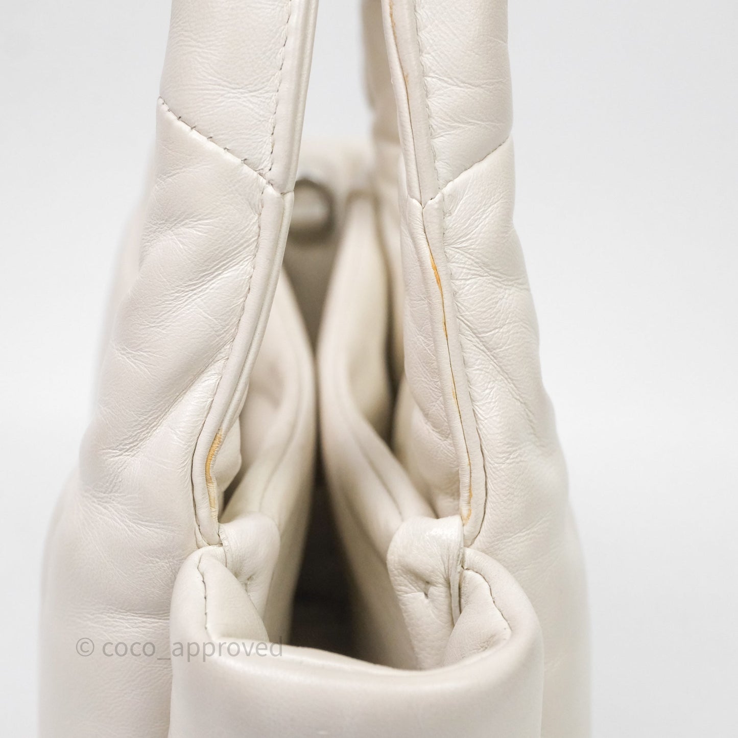 Prada Soft Tote Bag Ivory Silver Hardware