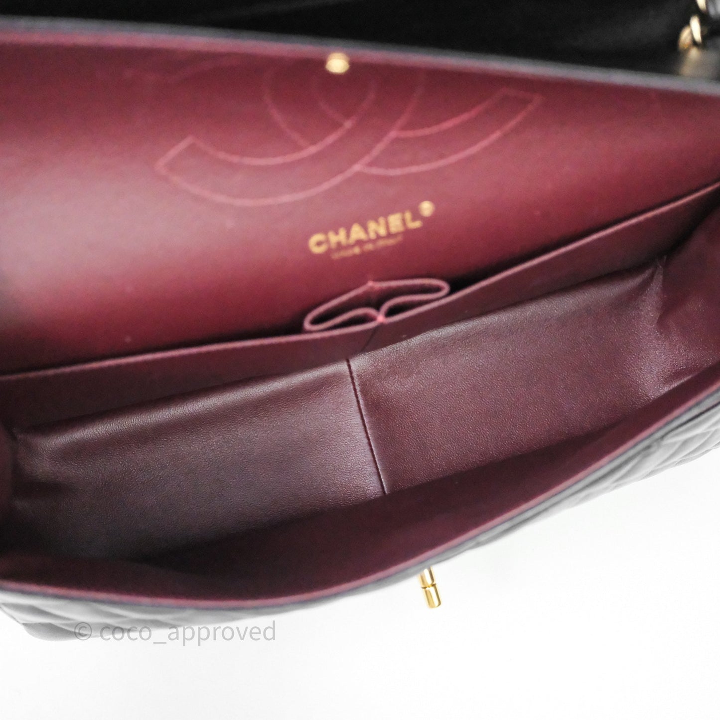 Chanel Classic Jumbo Double Flap Black Lambskin Bag Gold Hardware