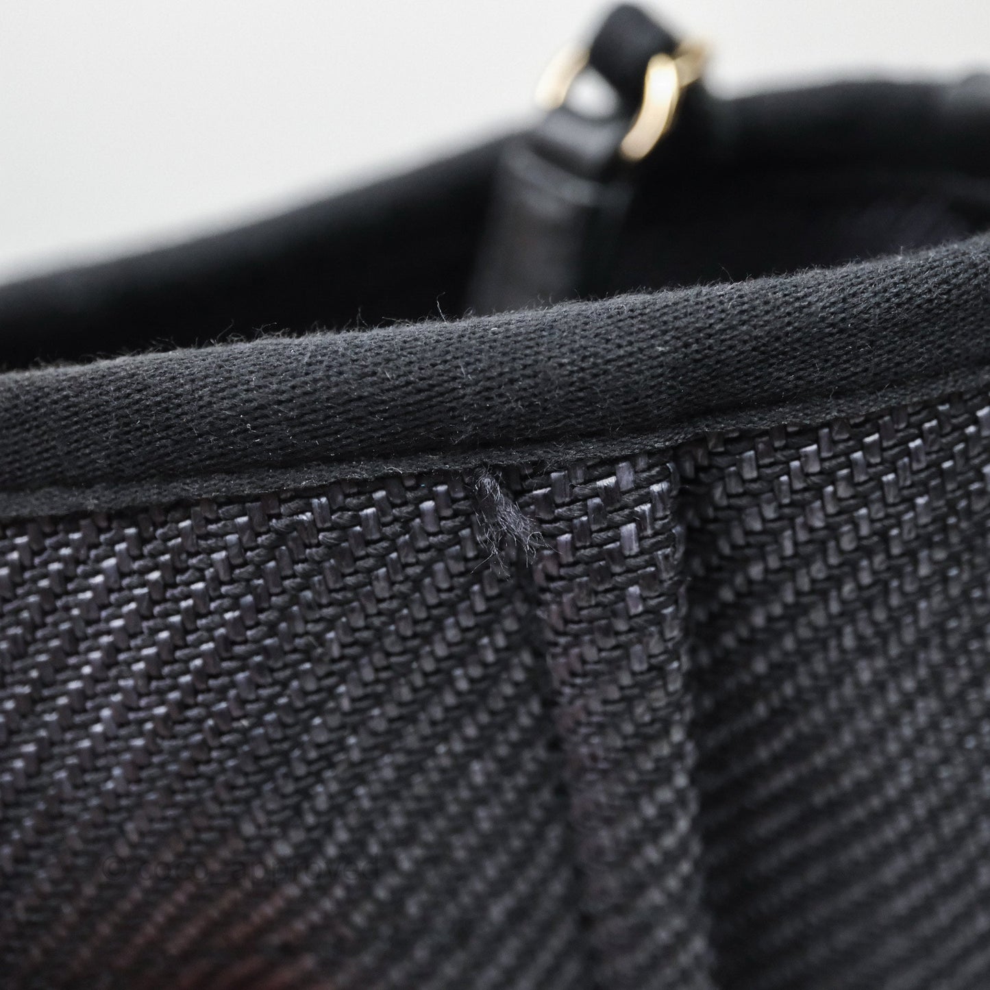 Chanel Medium Deauville Navy Canvas Gold Hardware