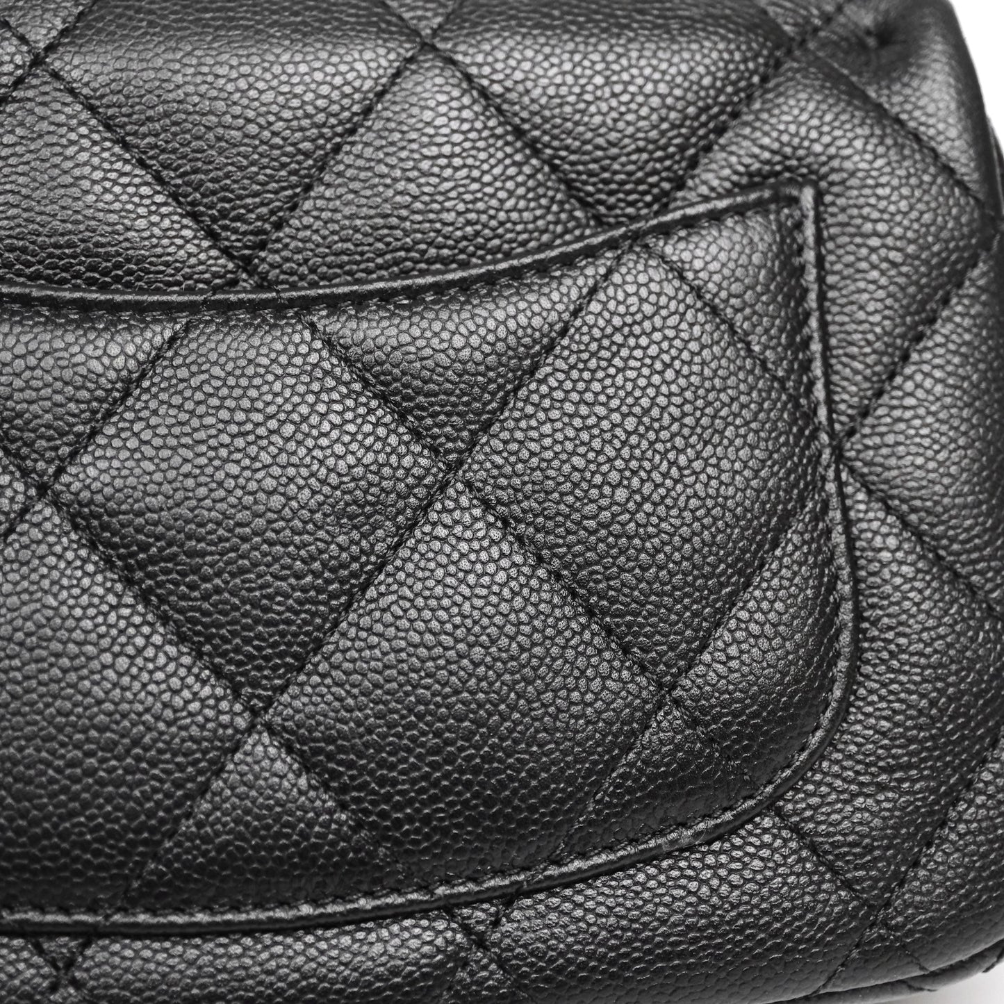 Chanel Mini Flap Bag Heart Adjustable Chain Black Caviar Aged Gold Hardware