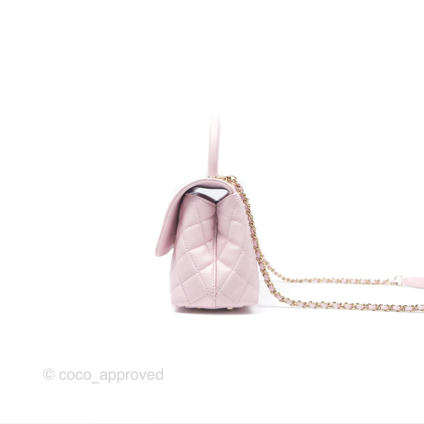 Chanel Small Coco Handle Light Pink Caviar Gold Hardware
