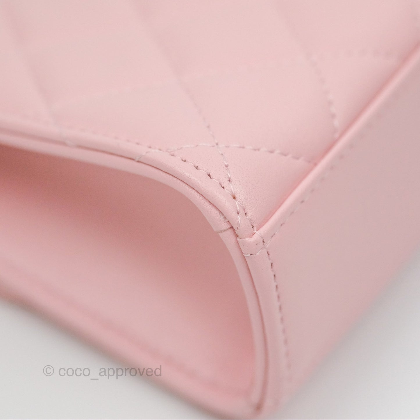 Chanel Enamel Top Handle Clutch with Chain Pink Lambskin Aged Gold Hardware 22B