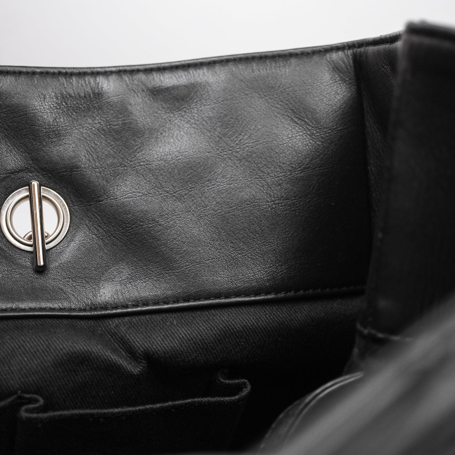 Chanel In The Business Tote Bag Black Calfskin Silver Hardware