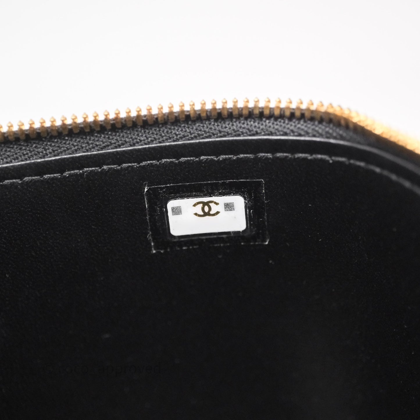 Chanel Vanity With COCO Heart Chain Black Lambskin Aged Gold Hardware