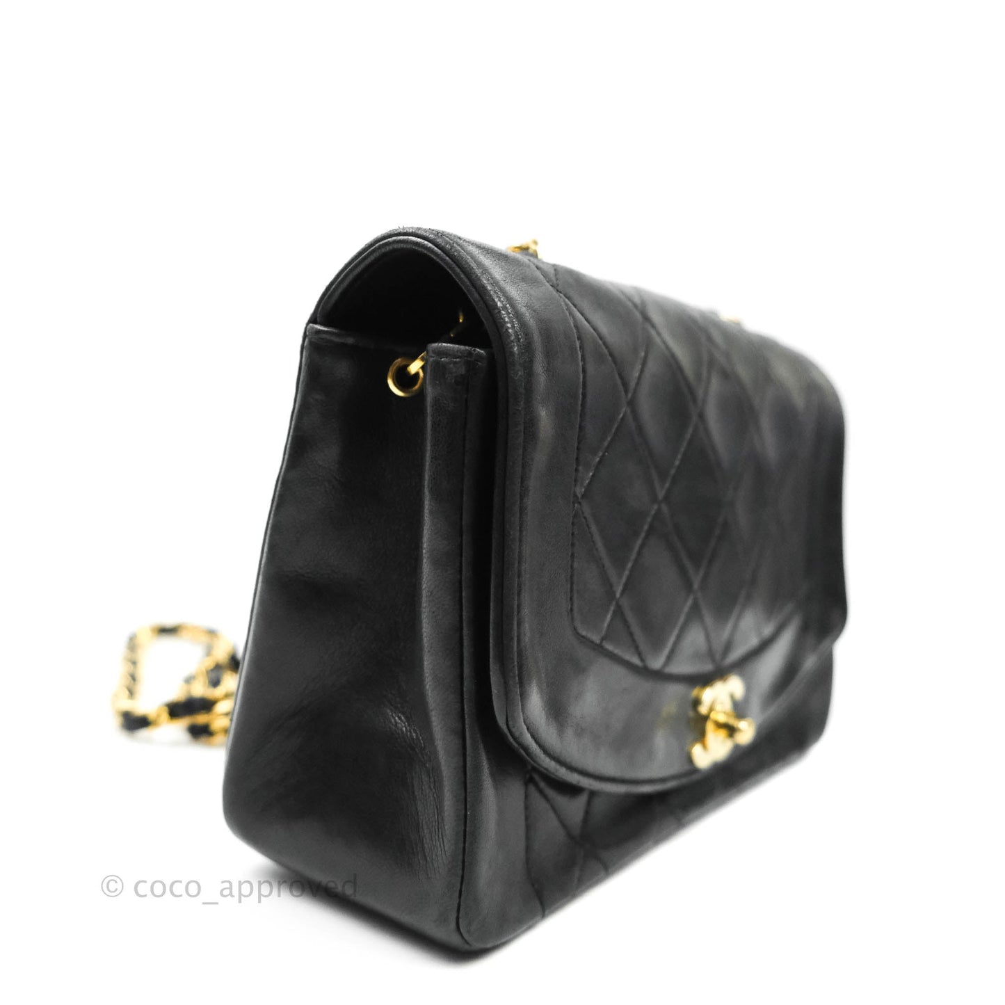 Chanel Black Quilted Lambskin Small Vintage Classic Diana Flap Bag