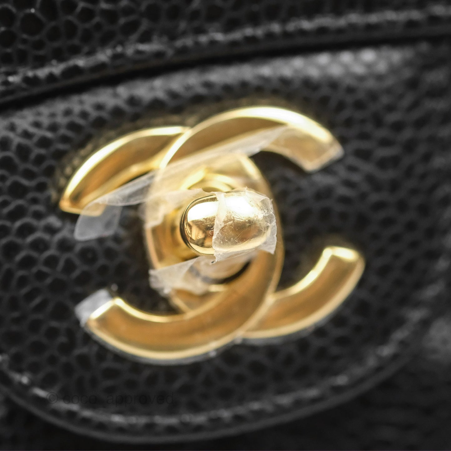 Chanel Classic M/L Medium Flap Quilted Black Caviar Gold Hardware