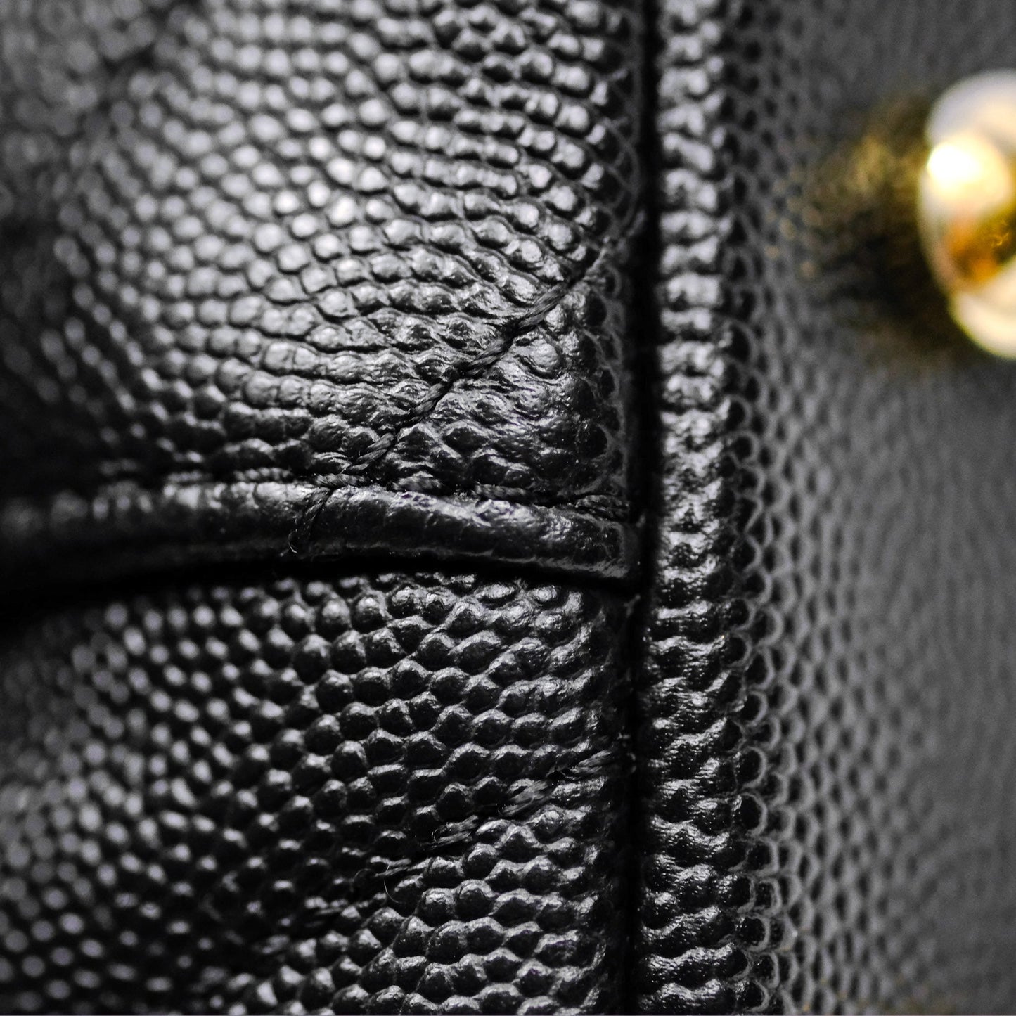 Chanel Small Coco Handle Chevron Black Caviar Gold Hardware
