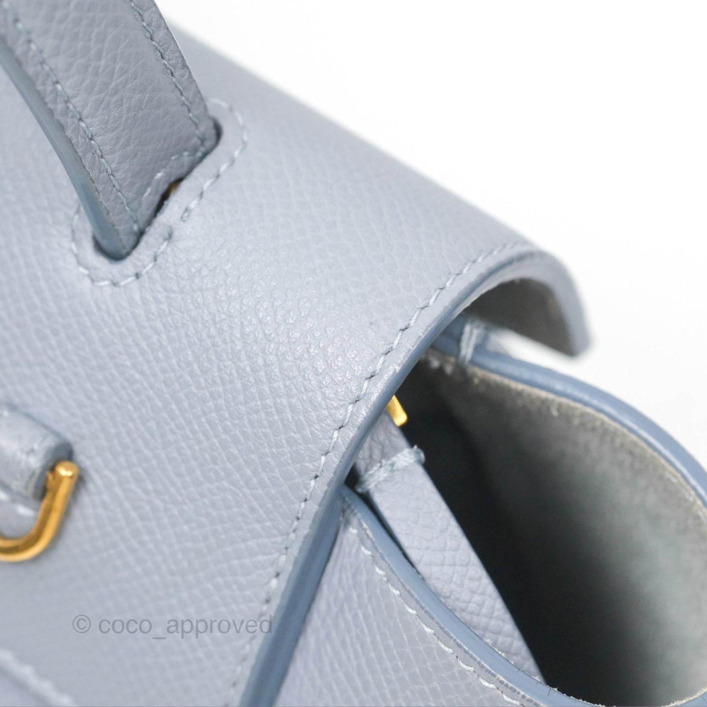 Celine Nano Belt Bag Arctic Blue Grained Calfskin Gold Hardware