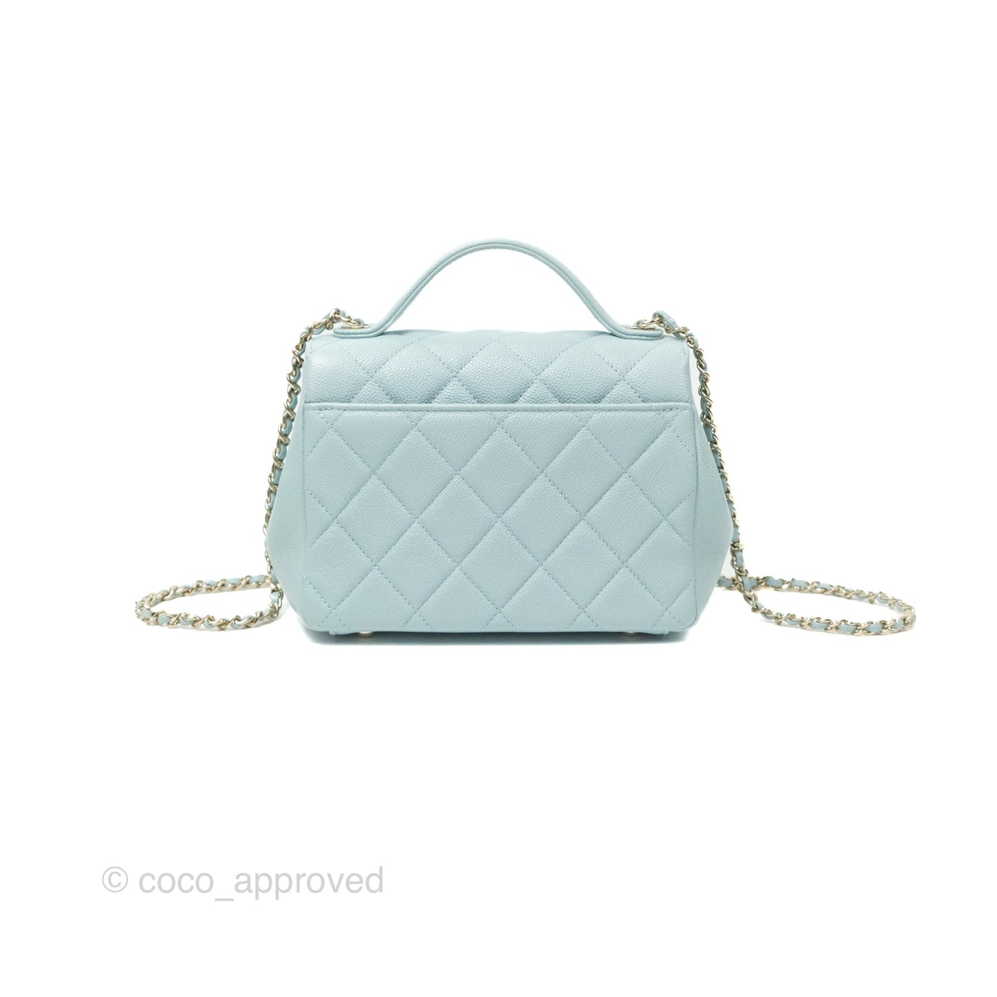 Chanel Quilted Small Business Affinity Flap Blue Caviar Gold Hardware