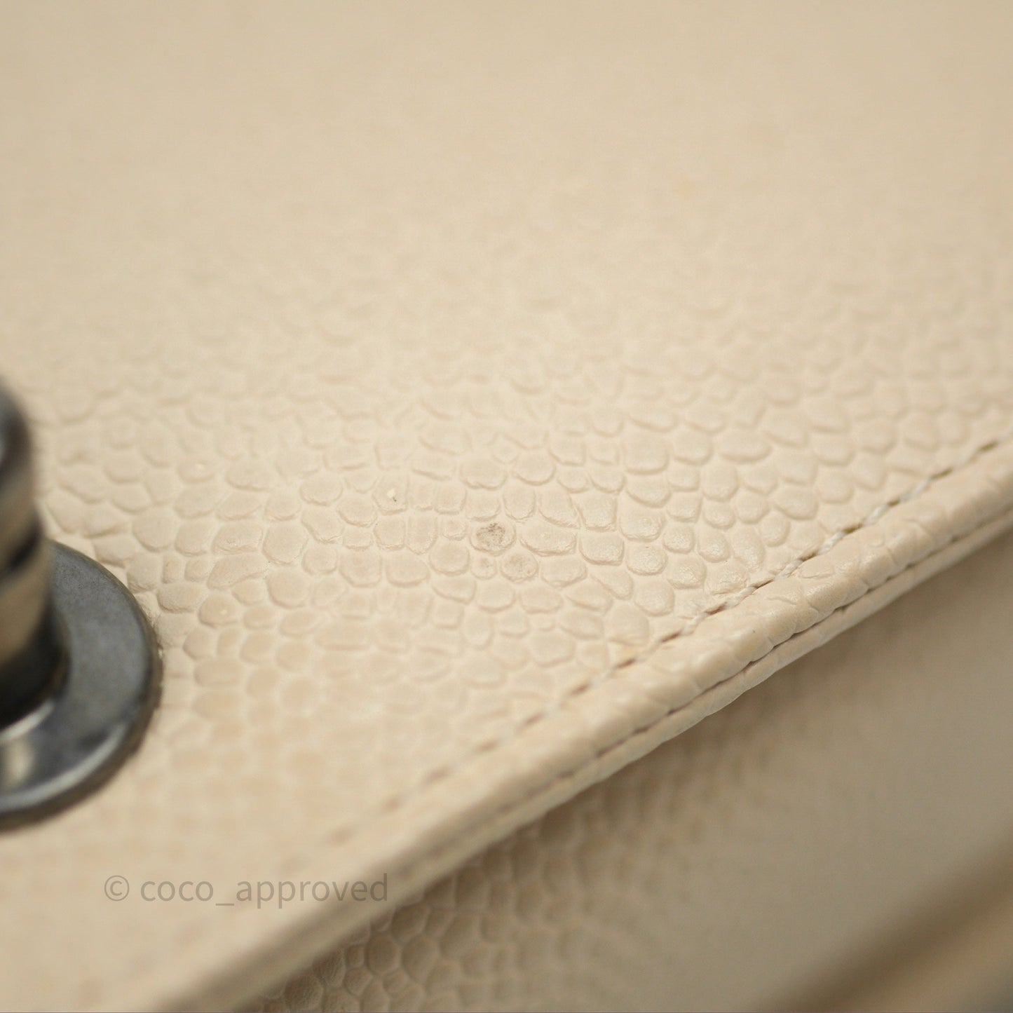 Chanel Small Boy Chevron Beige Caviar Ruthenium Hardware