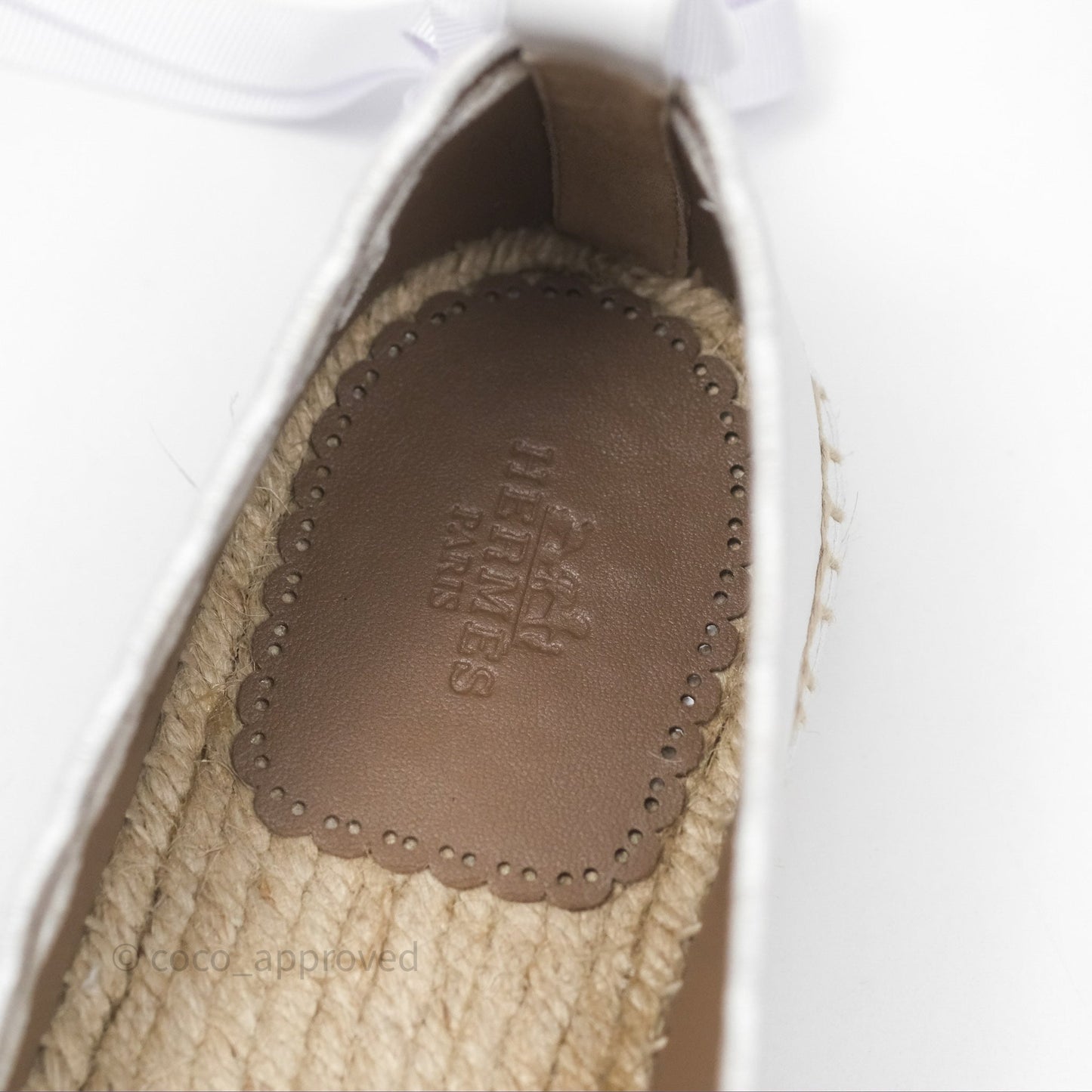 Hermès Guapa Espadrille Blanc Calfskin Size 37