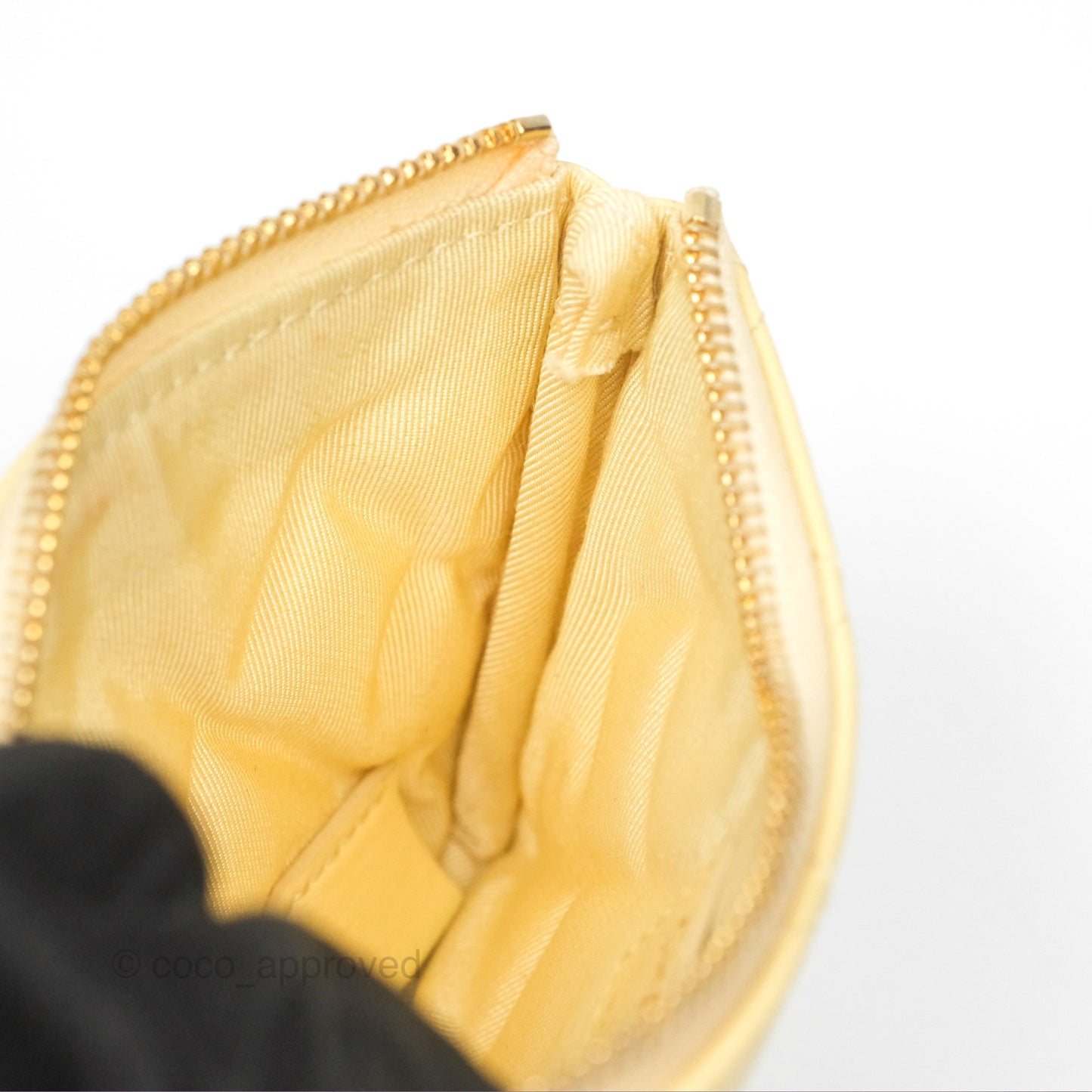 Chanel Quilted Mini O Case Yellow Lambskin Gold Hardware