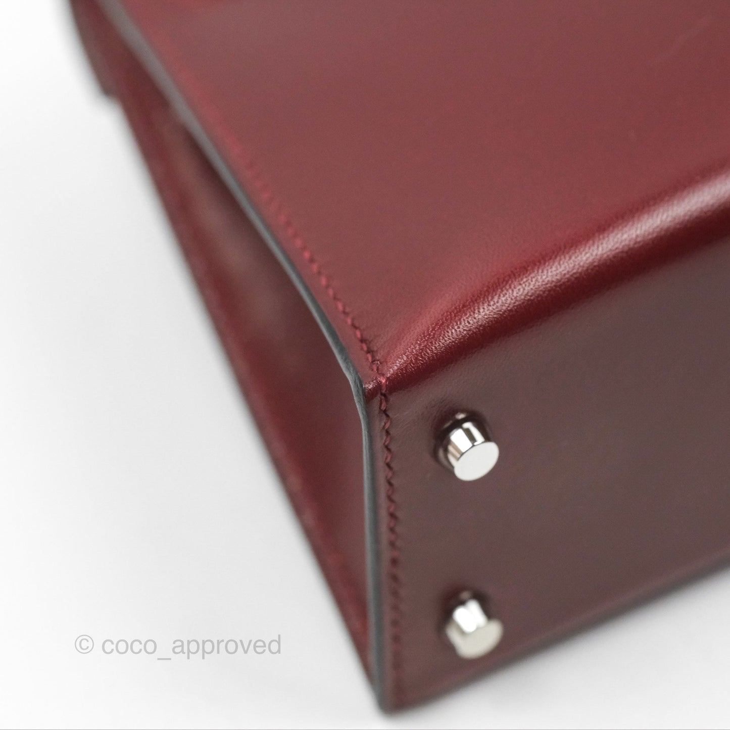 Hermès Mini Kelly II Sellier Rouge H Box Leather Palladium Hardware