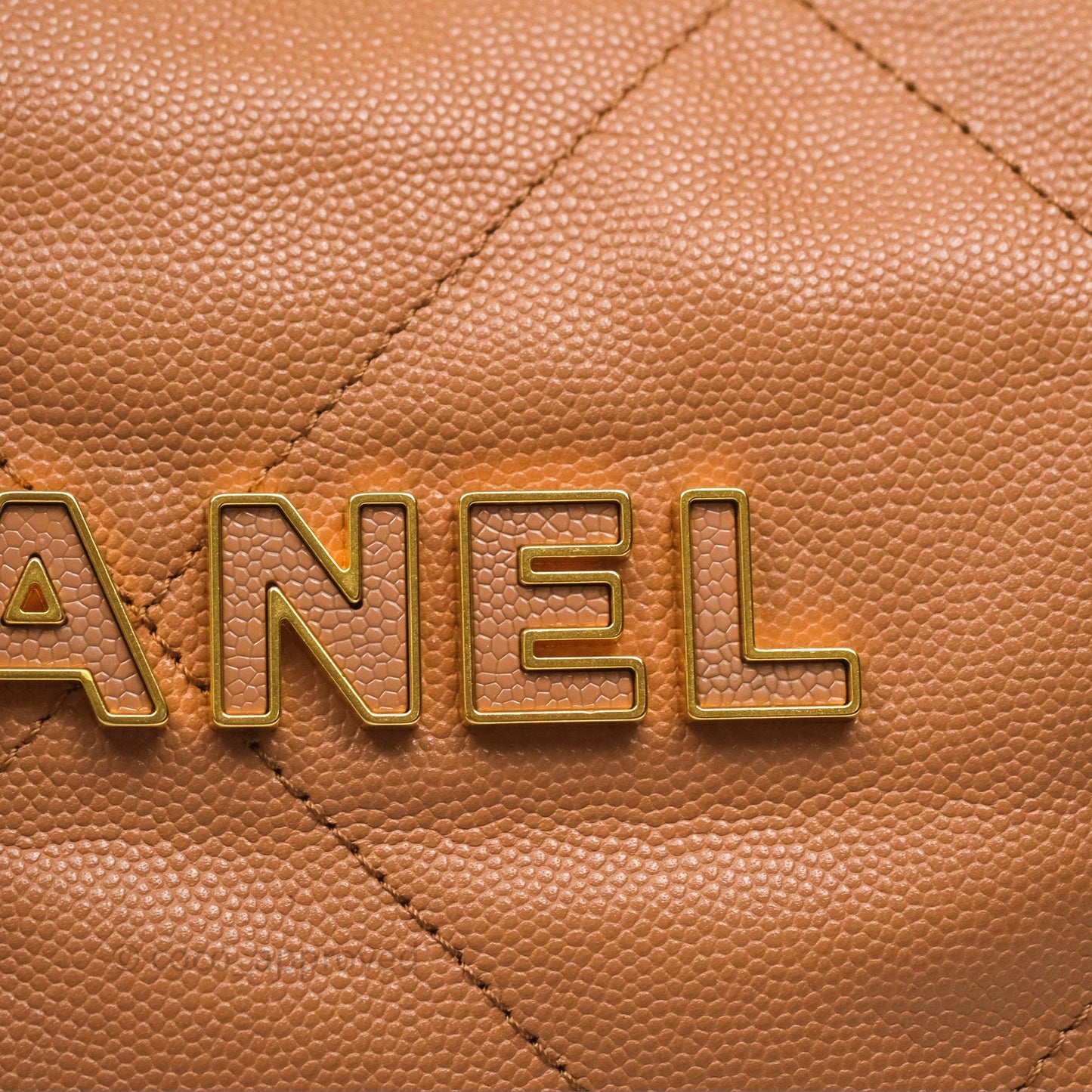 Chanel 22 Small Beige Caviar Aged Gold Hardware