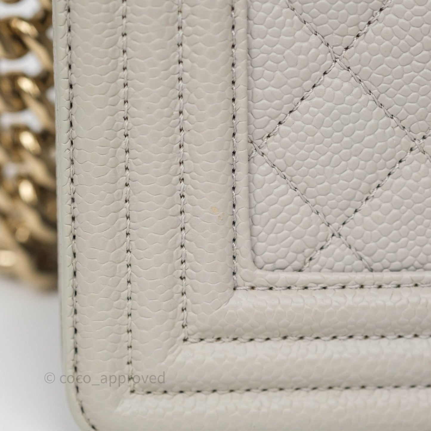 Chanel Medium Boy Quilted Grey Caviar Gold Hardware