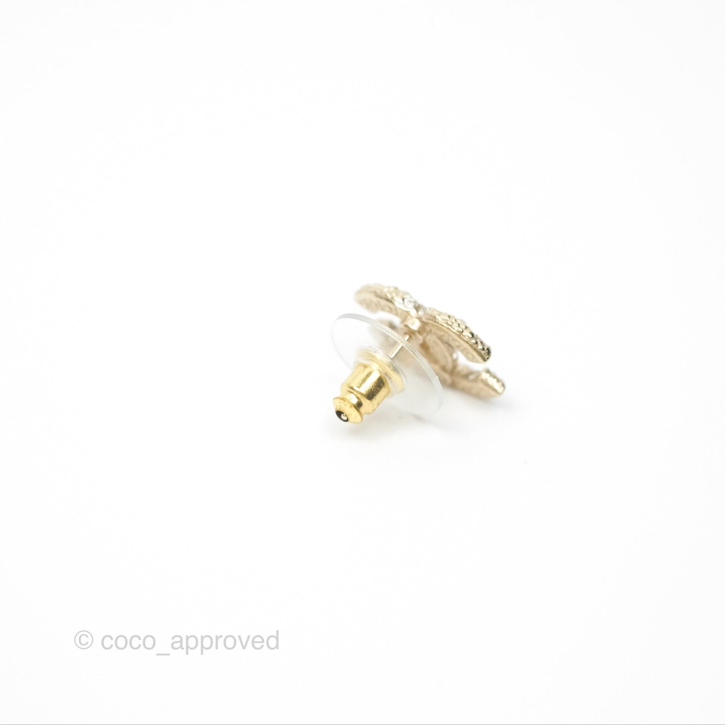 Chanel Pearl CC Earrings Gold Tone 23V