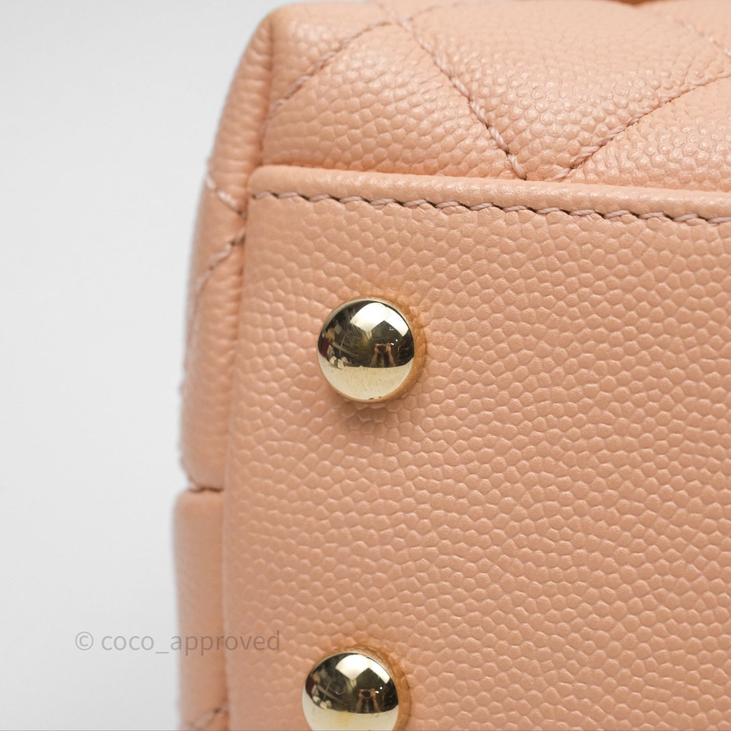 Chanel Small Coco Handle Quilted Pink Beige Caviar Gold Hardware