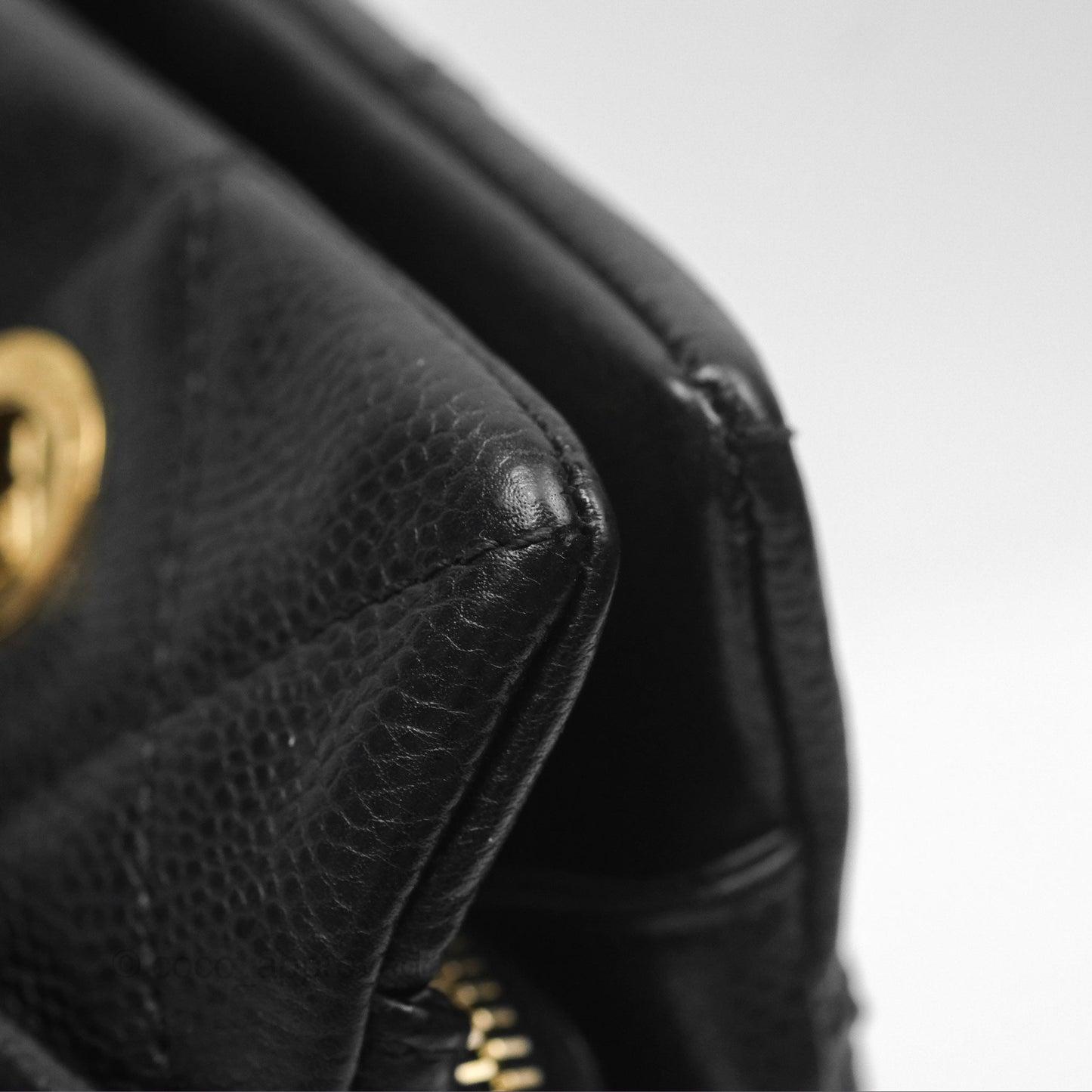 Chanel Quilted Caviar Leather Timeless CC Soft Shopping Tote Bag Black