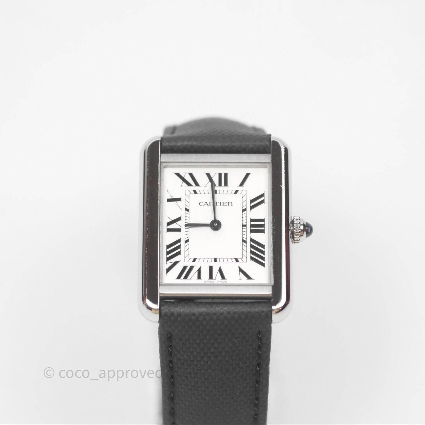 Cartier Tank Solo Watch Small Model Steel Black