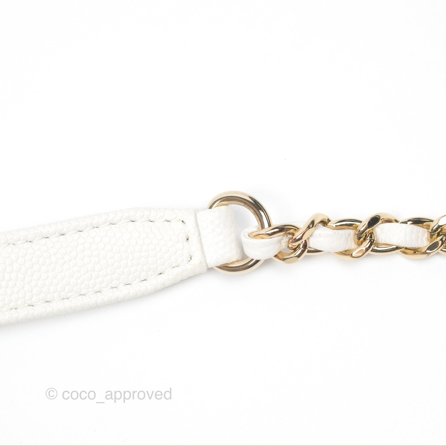 Chanel Extra Mini Quilted Coco Handle White Caviar Gold Hardware