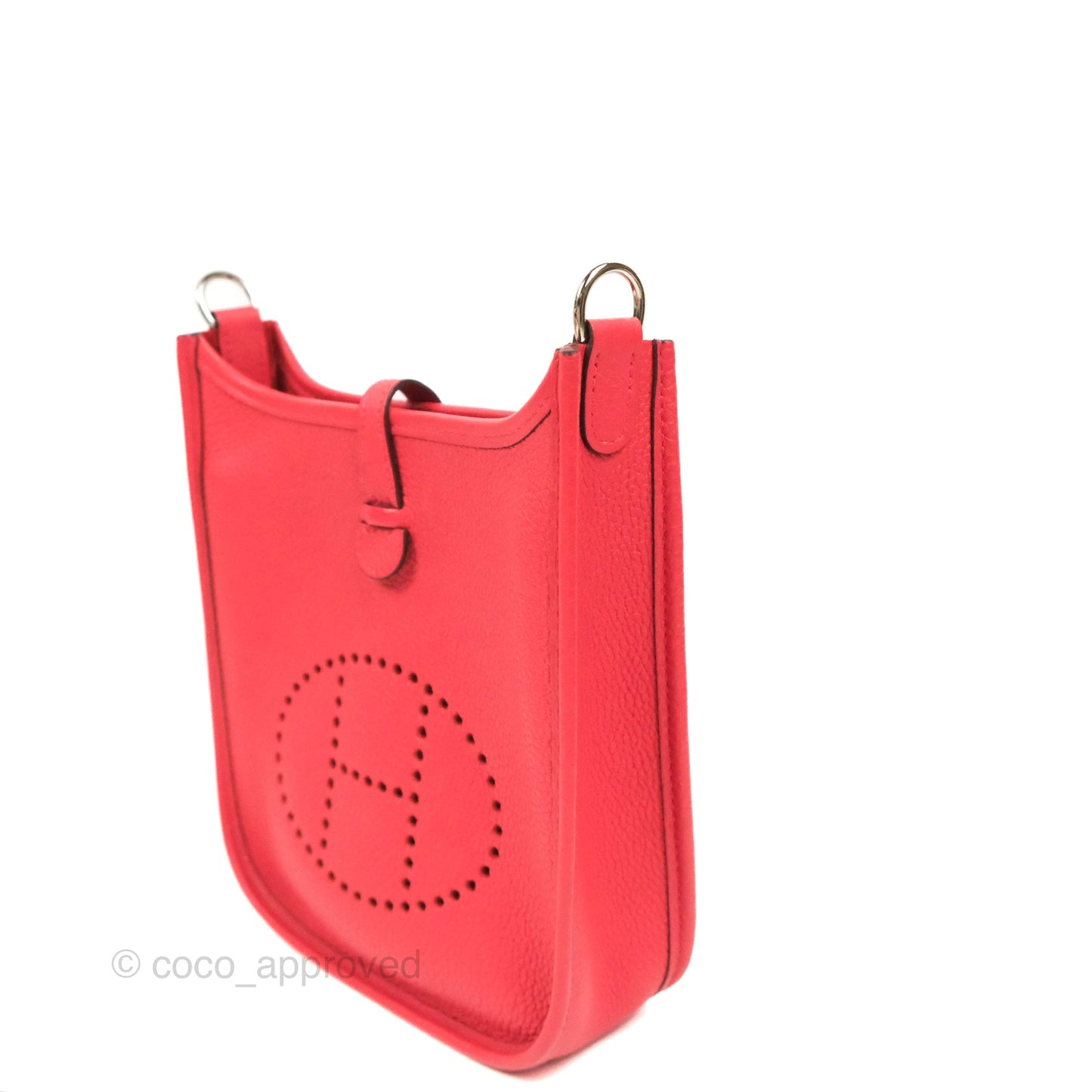 Hermès Mini Evelyne 16 Bougainvillier/ Rouge Pivoine TM Palladium Hardware