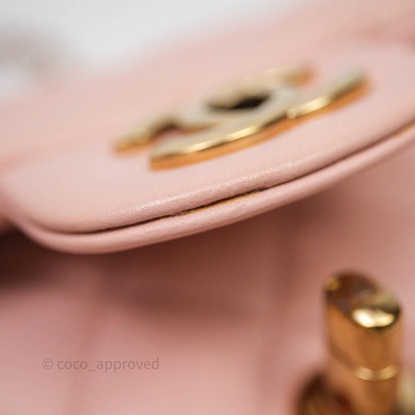 Chanel Mini Square Flap Quilted Pink Lambskin Gold Hardware