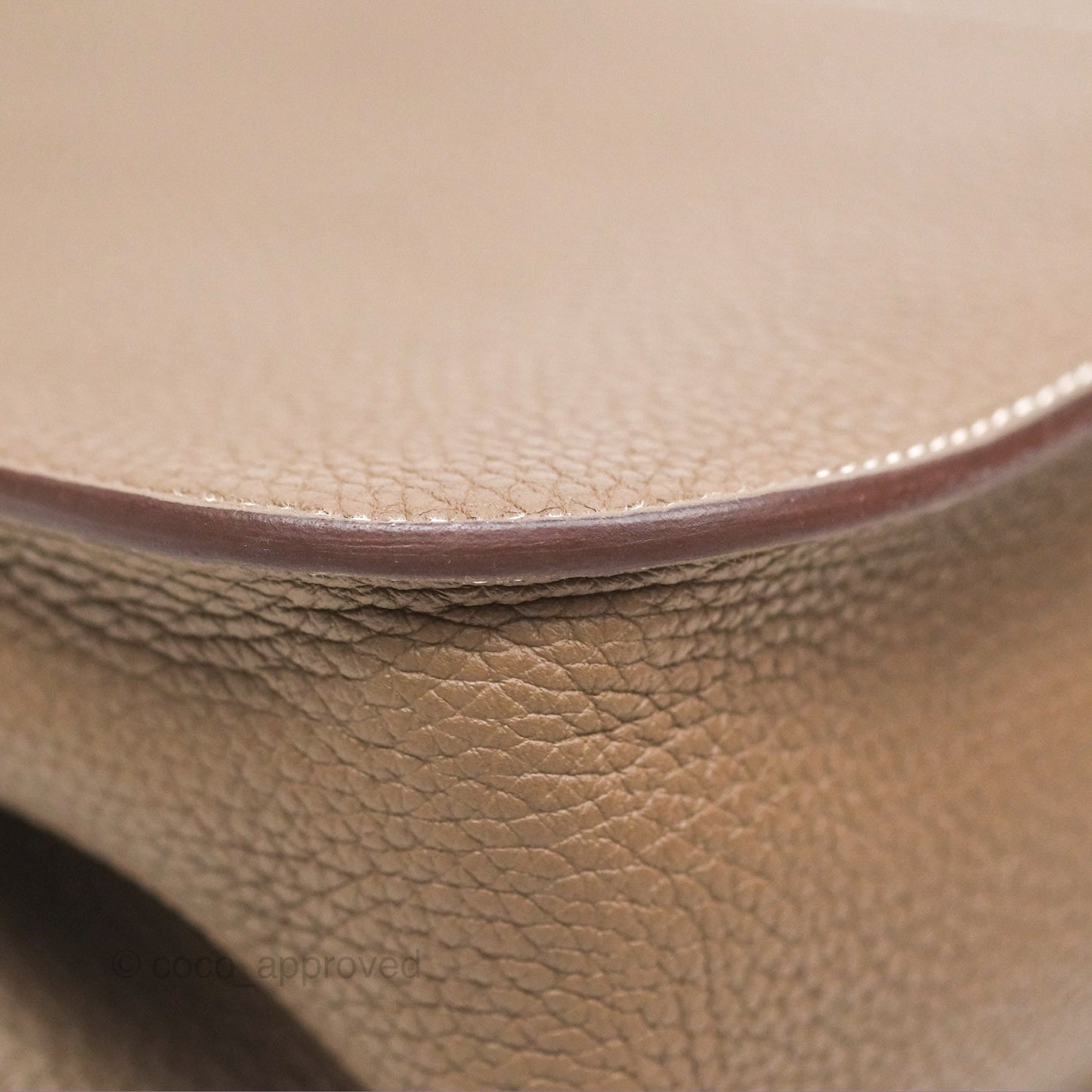 Hermès Halzan 31 Etoupe Clemence Gold Hardware