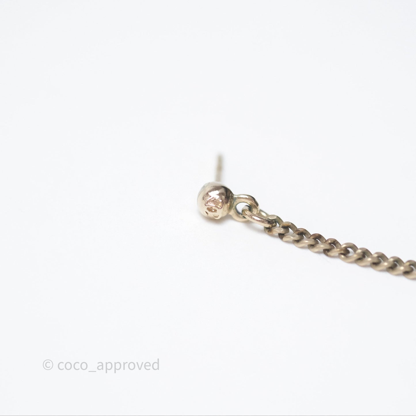 Chanel Crystal CC Long Drop Earrings Gold Tone 19A
