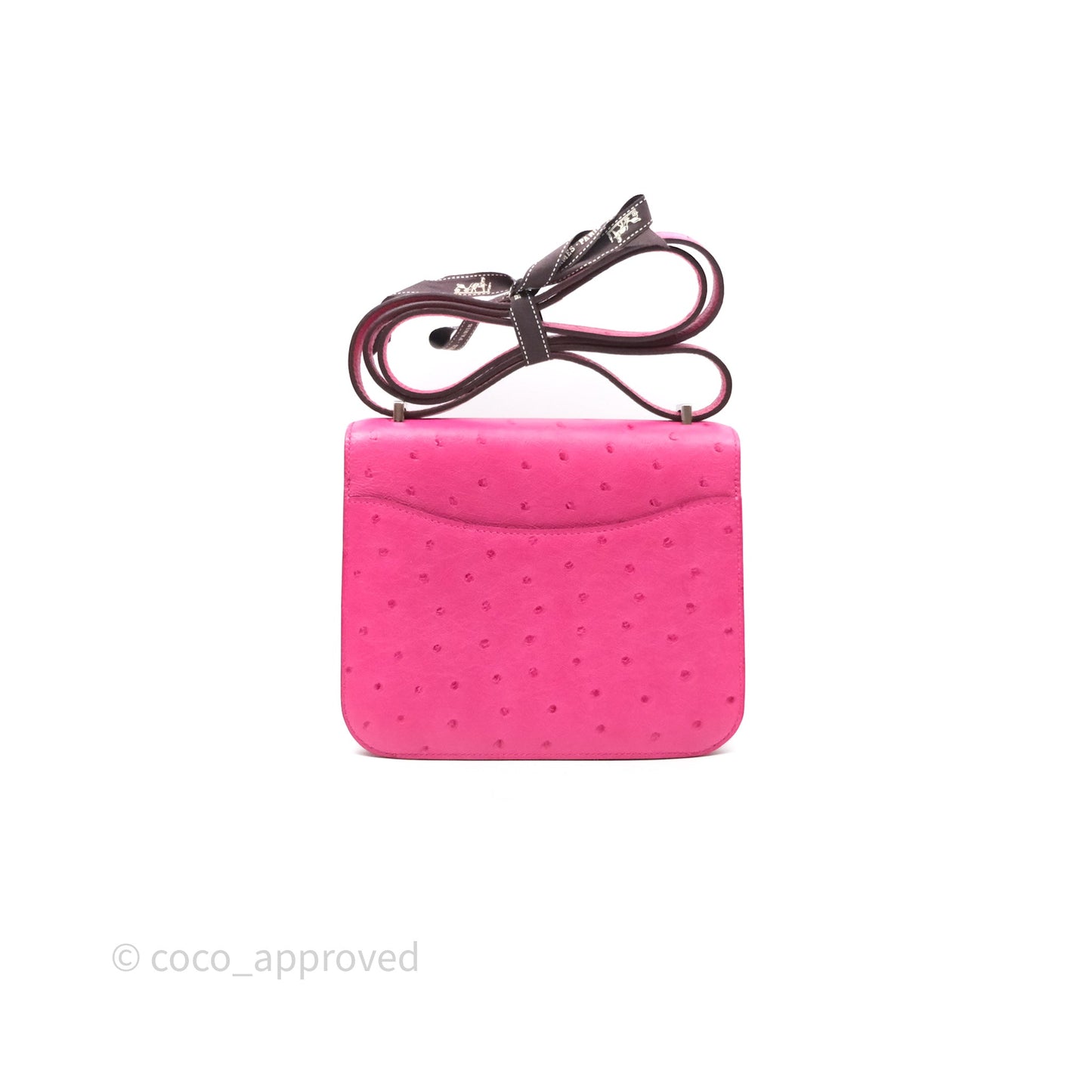 Hermès Constance Mini 18cm Rose Tyrien E5 Ostrich Palladium Hardware