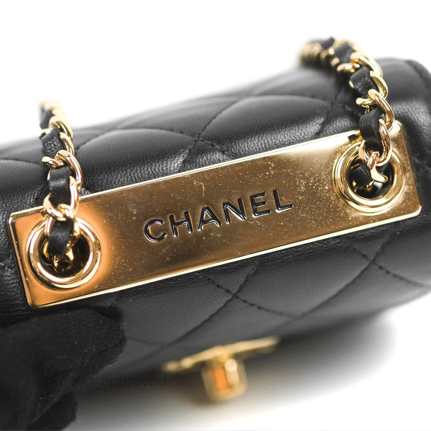 Chanel Mini Quilted Trendy CC Clutch With Chain Black Lambskin Gold Hardware